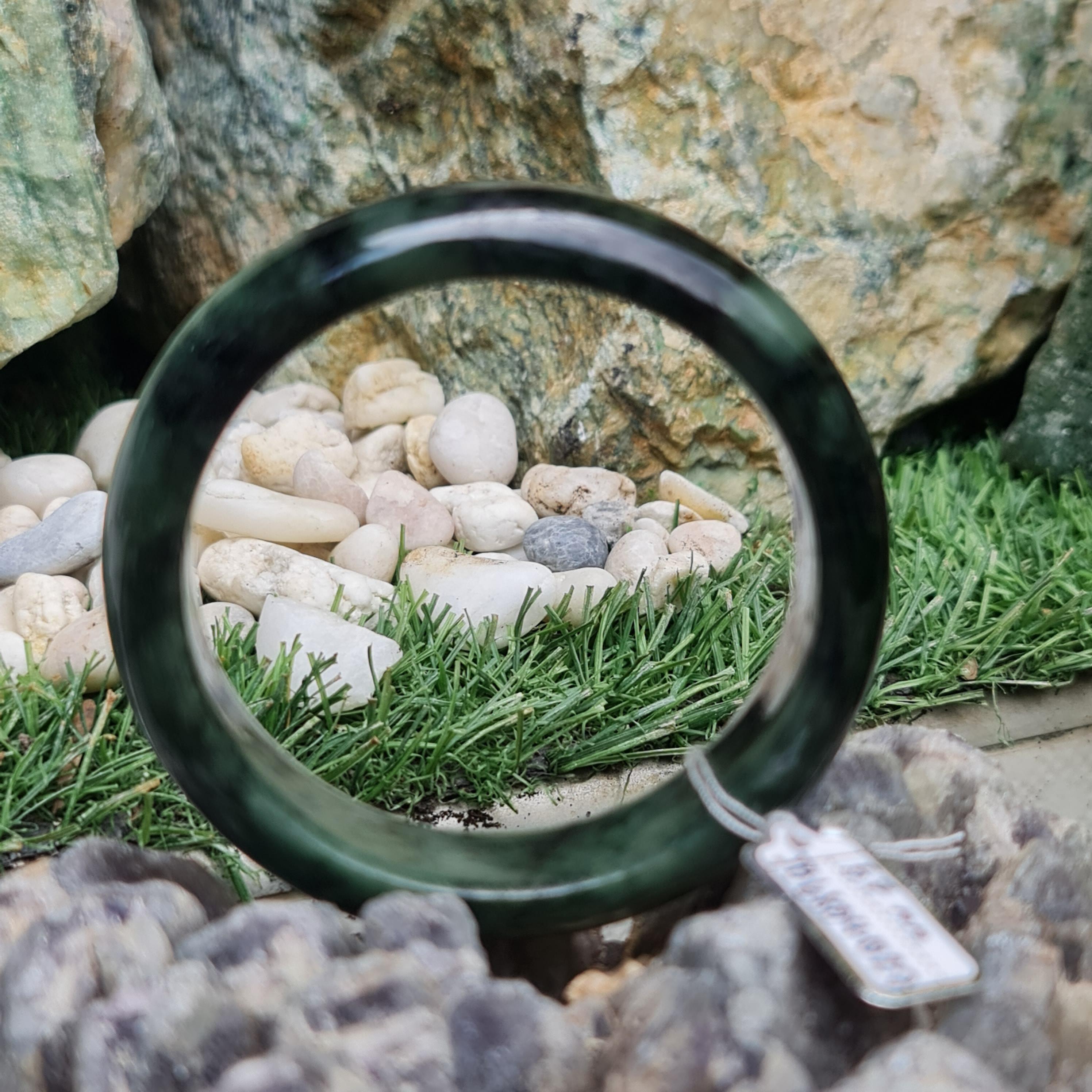 JB6804027 หยก พม่า แท้ Jade กำไลหยก 57.0 มม. (Jadeite bracelet) พม่า (Myanmar)