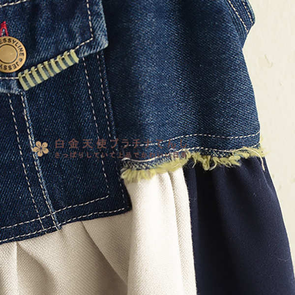 เอี๊ยมกระโปรงสไตล์วินเทจ ทรงปล่อย ชายพริ้วสวย (12385LM)