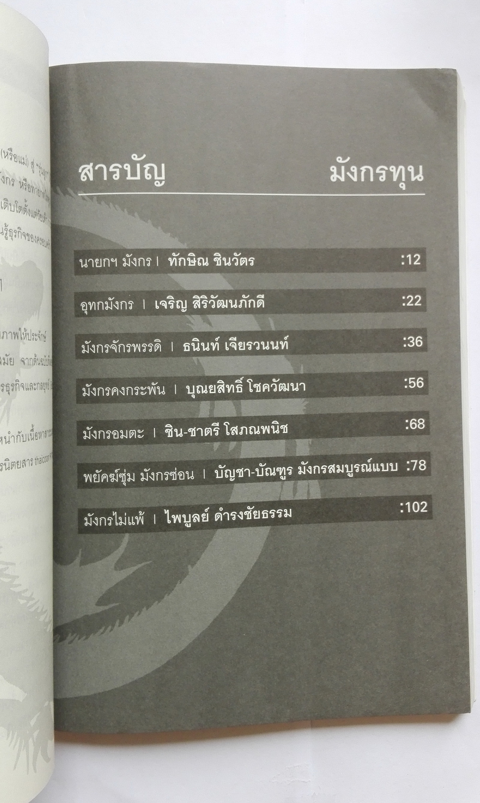 หนังสือแนวบริหารธุรกิจ**มีตำหนิตามภาพ "7 มังกร 20 ทายาทผู้กุมประเทศไทย" โดย ธันยวัชร์ ไชยตระกูลและเรียบเรียงโดย กองบรรณาธิการ Thaicoon มังกร:ทักษิณ ชินวัตร เจริญ สิริวัฒนภักดิ์ ธนินท์ เจียรวนนท์ บุณยสิทธิ์ โชควัฒนา ชิน-ชาตรี โสภณพนิช บัญชา-บัณฑู