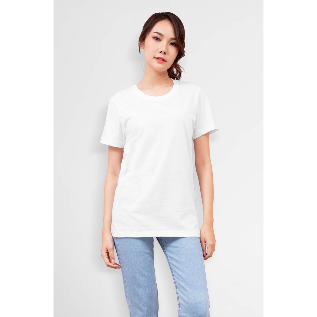 Noproblem Noproblem ยอดขาย No.1 รับประกัน ไม่ย้วย ไม่ยืด ผ้านุ่ม เสื้อยืด สีพื้น เสื้อยืดคอกลม สีขาว