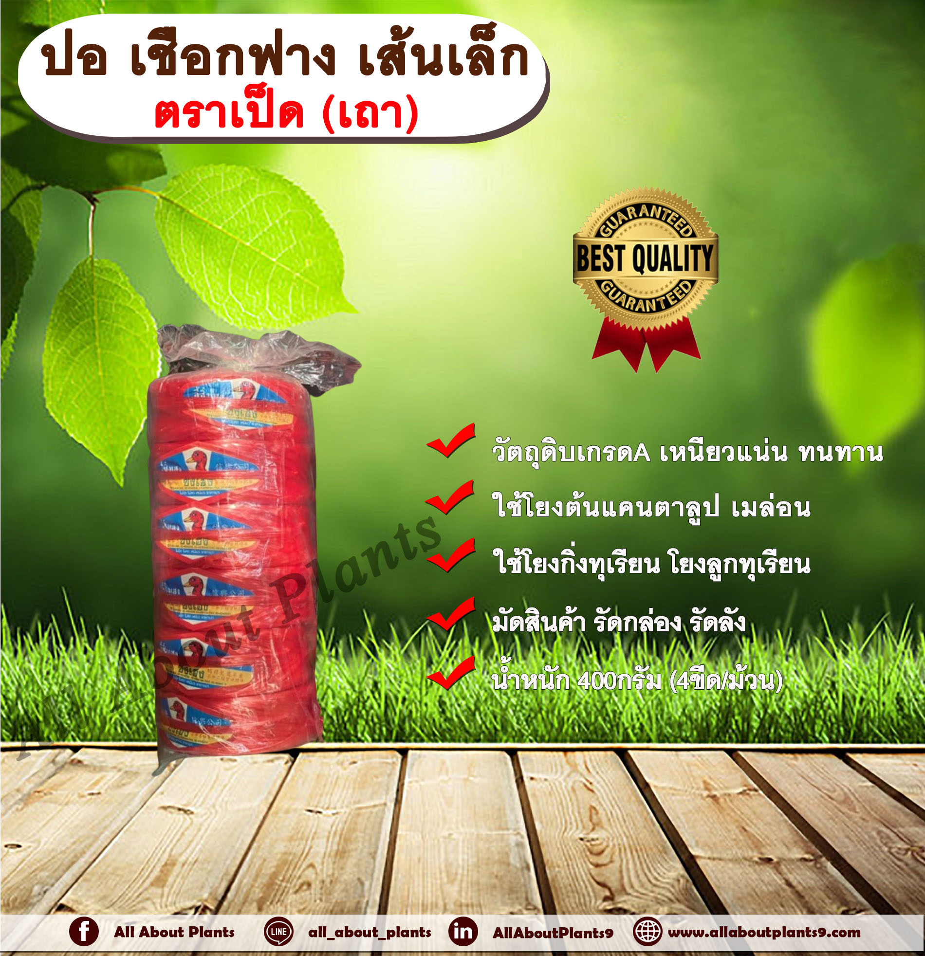 ปอ เชือกฟาง เส้นเล็ก ตราเป็ด ปอเป็ด 4 ขีด เถา (6 ม้วน) ปอเป็ดเส้นเล็ก เชือกฟางเส้นเล็ก ใช้โยงต้นแคนตาลูป เมล่อน โยงกิ่งทุเรียน โยงลูกทุเรียน มัดสินค้า รัดกล่อง รัดลัง เถา