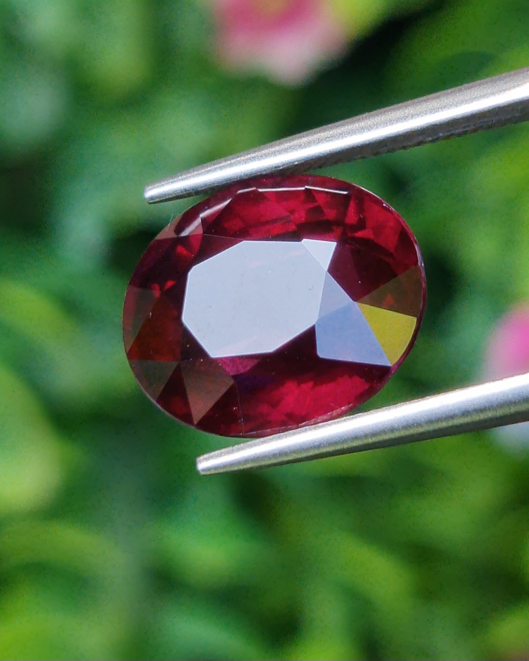 พลอย โรโดไลต์ กาเน็ท Rhodolite Garnet 8.50 กะรัต Cts.พลอยแท้ อัญมณีมงคลประจําวันเกิด เครื่องประดับพลอย