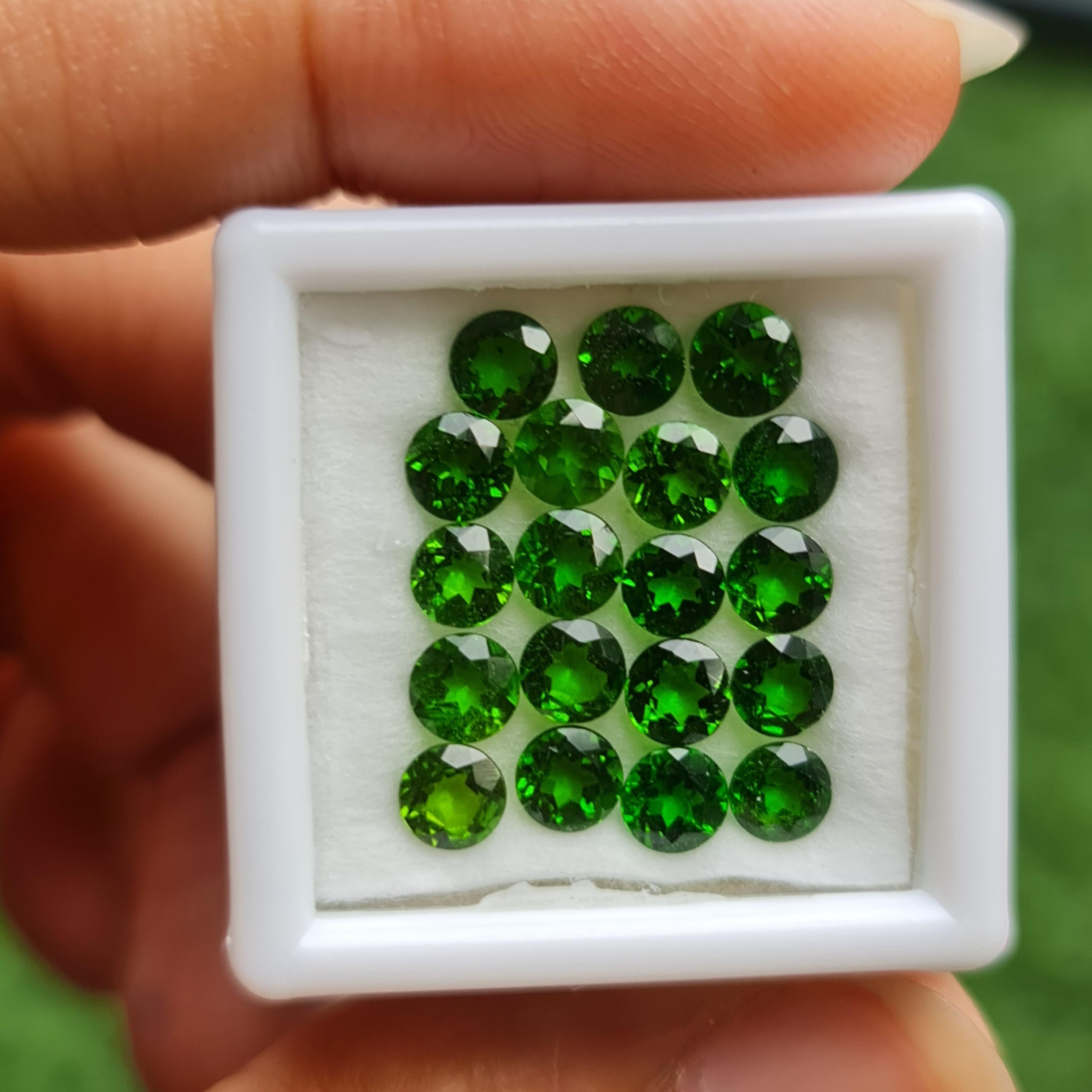พลอย โครม ไดออพไซด์ Chrome Diopside 5.39 กะรัต (Cts.) 19 เม็ด พลอยแท้ อัญมณีมงคลประจําวันเกิด เครื่องประดับพลอย