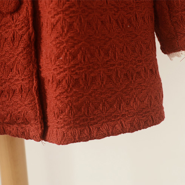 เสื้อโค้ทกันหนาวแฟชั่นญี่ปุ่น มีฮู้ด ผ้าหนาถักลายสวย (12096LM)