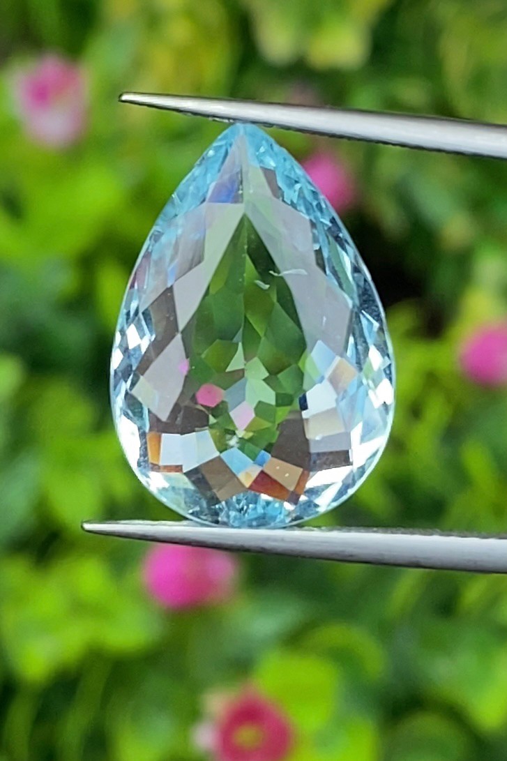 พลอย อความารีน Aquamarine 7.17 กะรัต (Cts.) พลอยแท้ อัญมณีมงคลประจําวันเกิด เครื่องประดับพลอย
