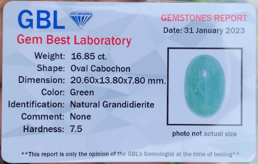 พลอย แกรนดิเดียร์ไรท์ Grandidierite 16.85 กะรัต (Cts.) พร้อมใบเซอร์ พลอยแท้ อัญมณีมงคลประจําวันเกิด เครื่องประดับพลอย