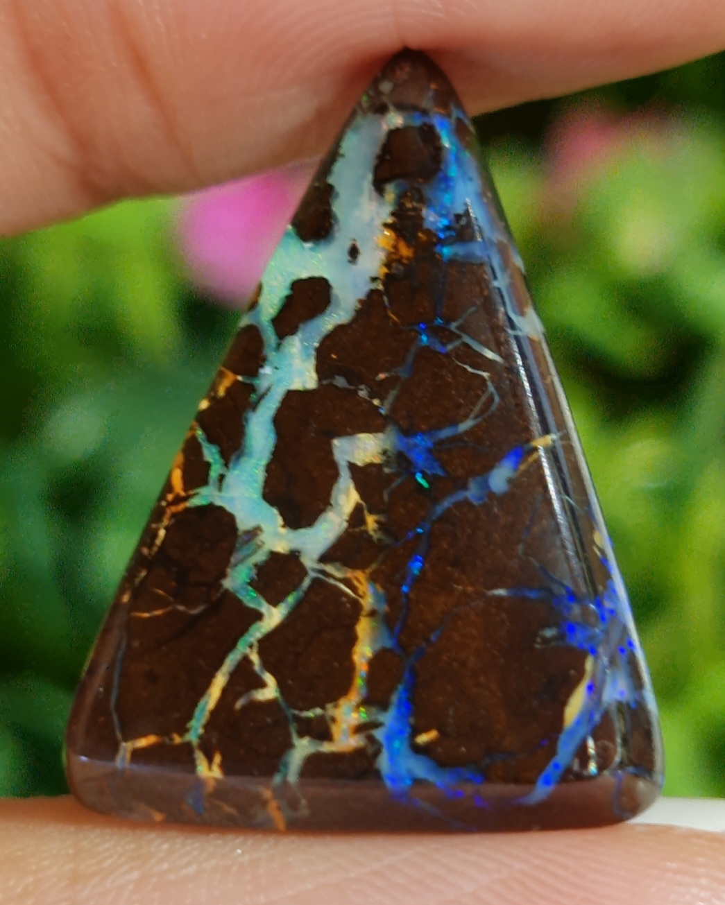 พลอย โบลเดอร์ โอปอล ออสเตรเลีย Australian Boulder Opal 16.00 กะรัต (Cts.) พลอยแท้ อัญมณีมงคลประจําวันเกิด เครื่องประดับพลอย