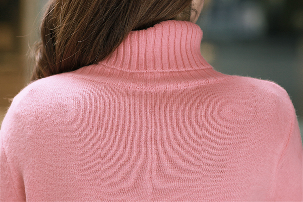 เสื้อคอเต่า เสื้อคอพับ ผ้าไหมพรมวูลหนานุ่ม (12265B)