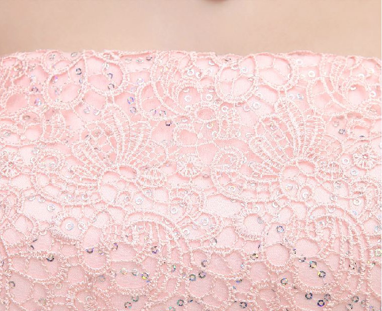 พร้อมส่ง ชุดราตรีสั้น เกาะอก สีโอรส กระโปรงตาข่ายสวย สายผูกด้านหลัง **เหลือเฉพาะไซส์ XL **