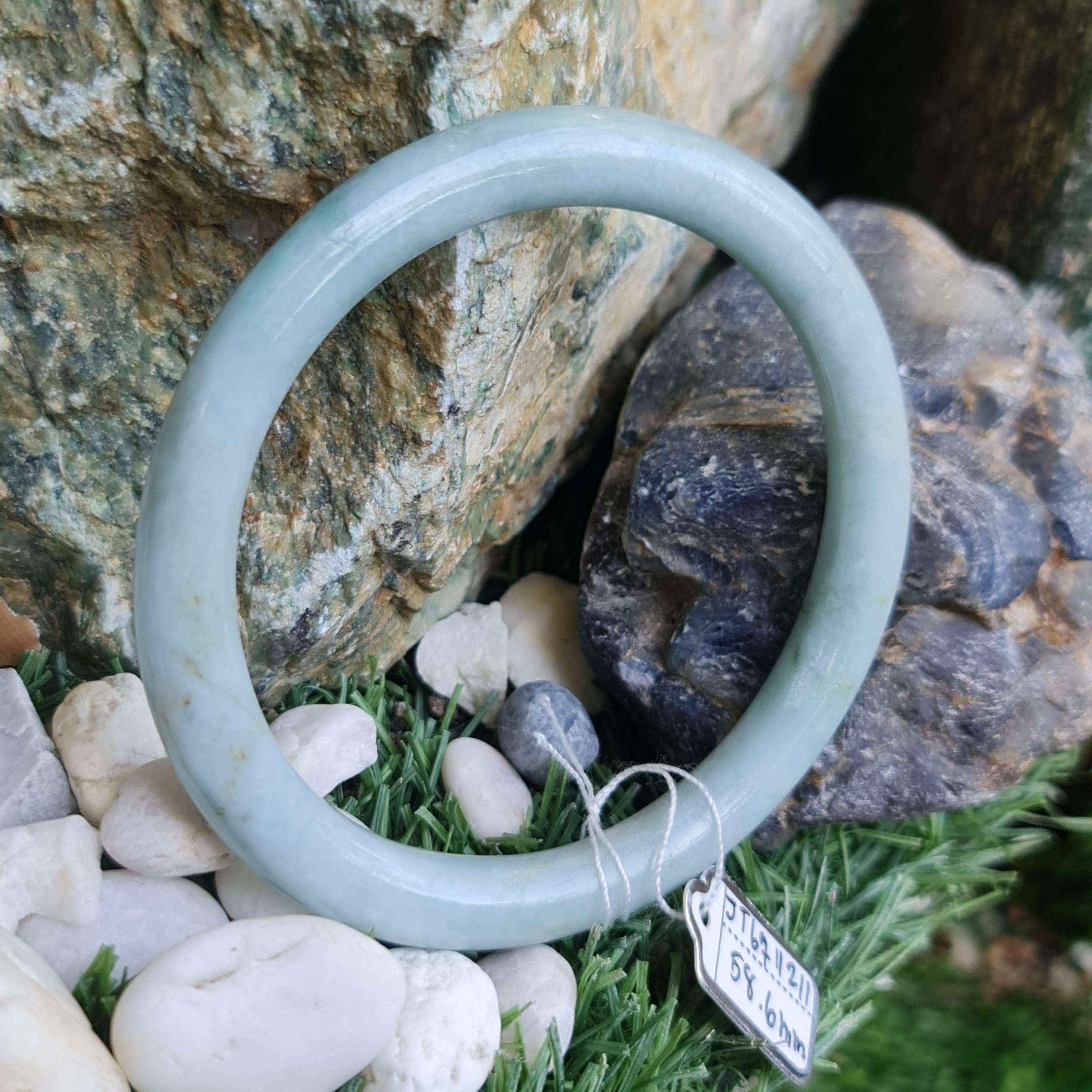 JT6711211 หยก พม่า แท้ Jade กำไลหยก 58.6 มม. (Jadeite bracelet) พม่า (Myanmar)