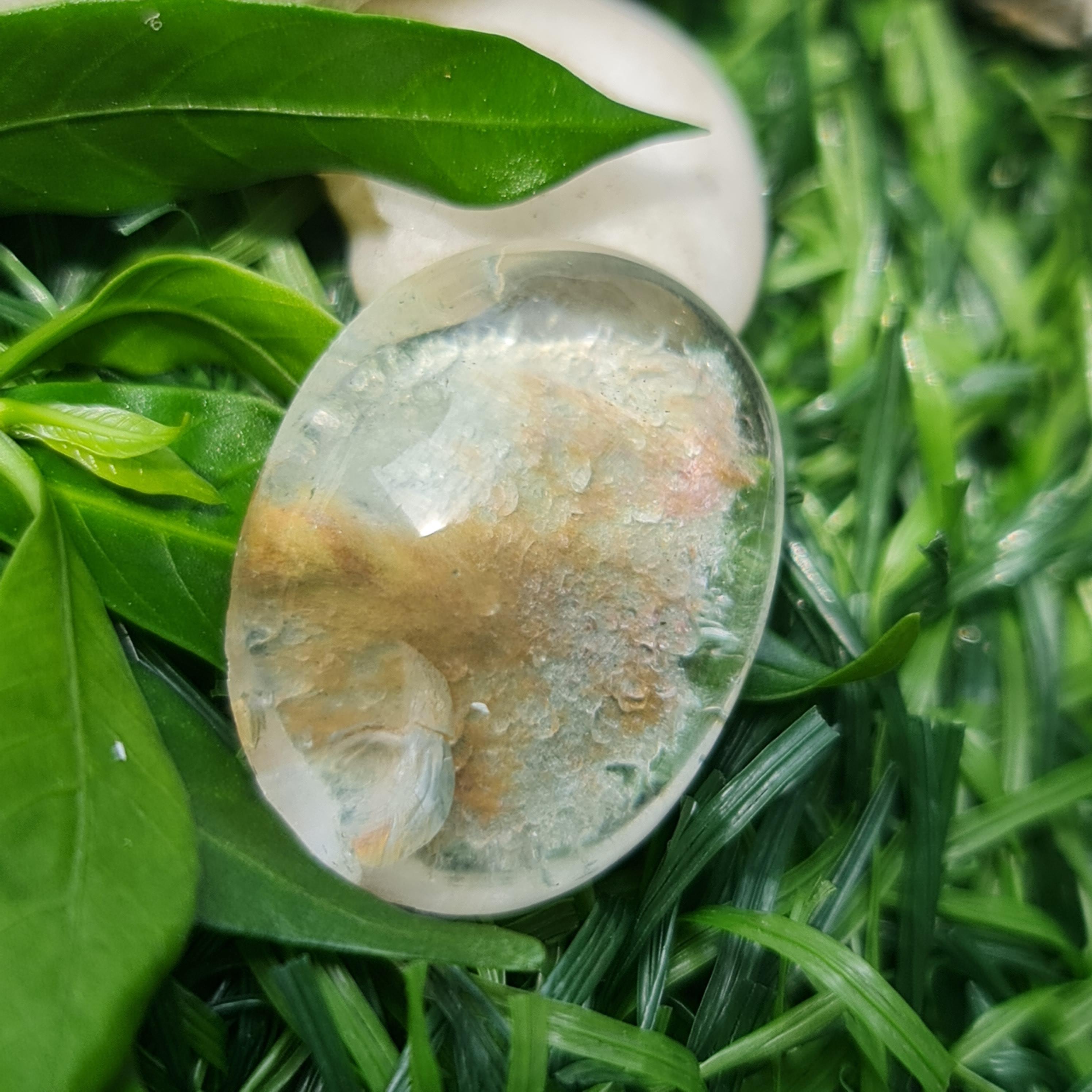 โป่งข่าม ควอตซ์ Rutilated Quartz 23.85 กะรัต Cts. พลอยแท้ อัญมณีมงคลประจําวันเกิด เครื่องประดับพลอย