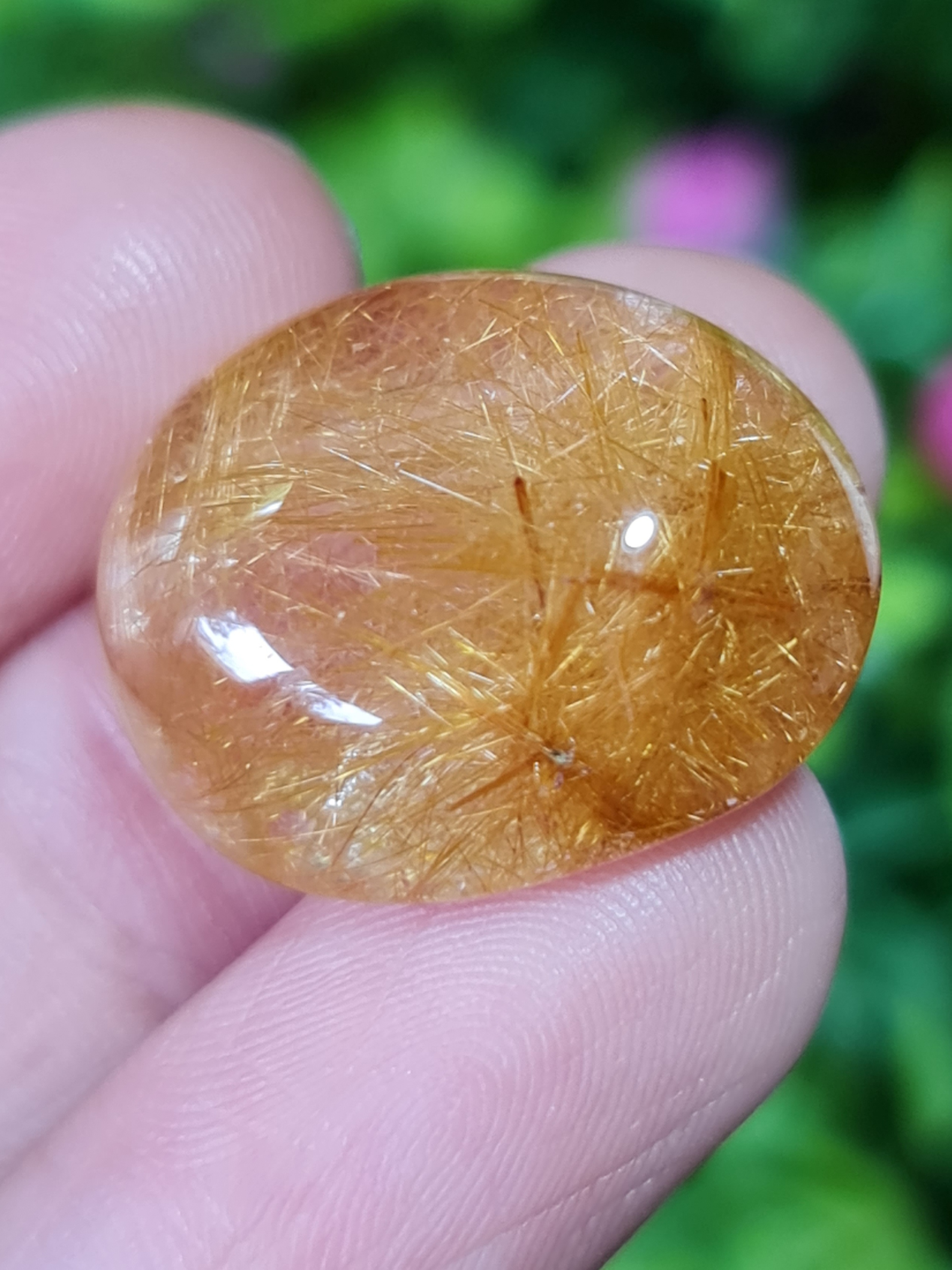 ไหมทอง ควอตซ์ Golden Rutilated Quartz 30.34 กะรัต Cts.พลอยแท้ อัญมณีมงคลประจําวันเกิด เครื่องประดับพลอย