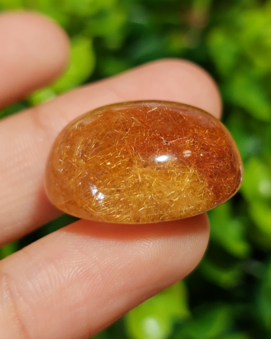 ไหมทอง ควอตซ์ Golden Rutilated Quartz 46.22 กะรัต Cts. พลอยแท้ อัญมณีมงคลประจําวันเกิด เครื่องประดับพลอย