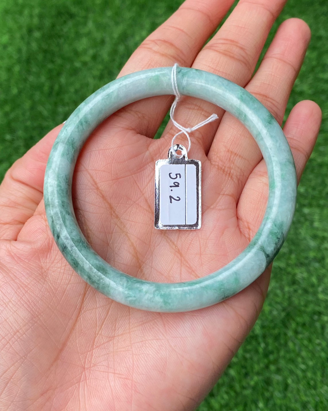 JB59034 หยก พม่า แท้ Jade กำไลหยก 59.2 มม (Jadeite bracelet) พม่า (Myanmar)