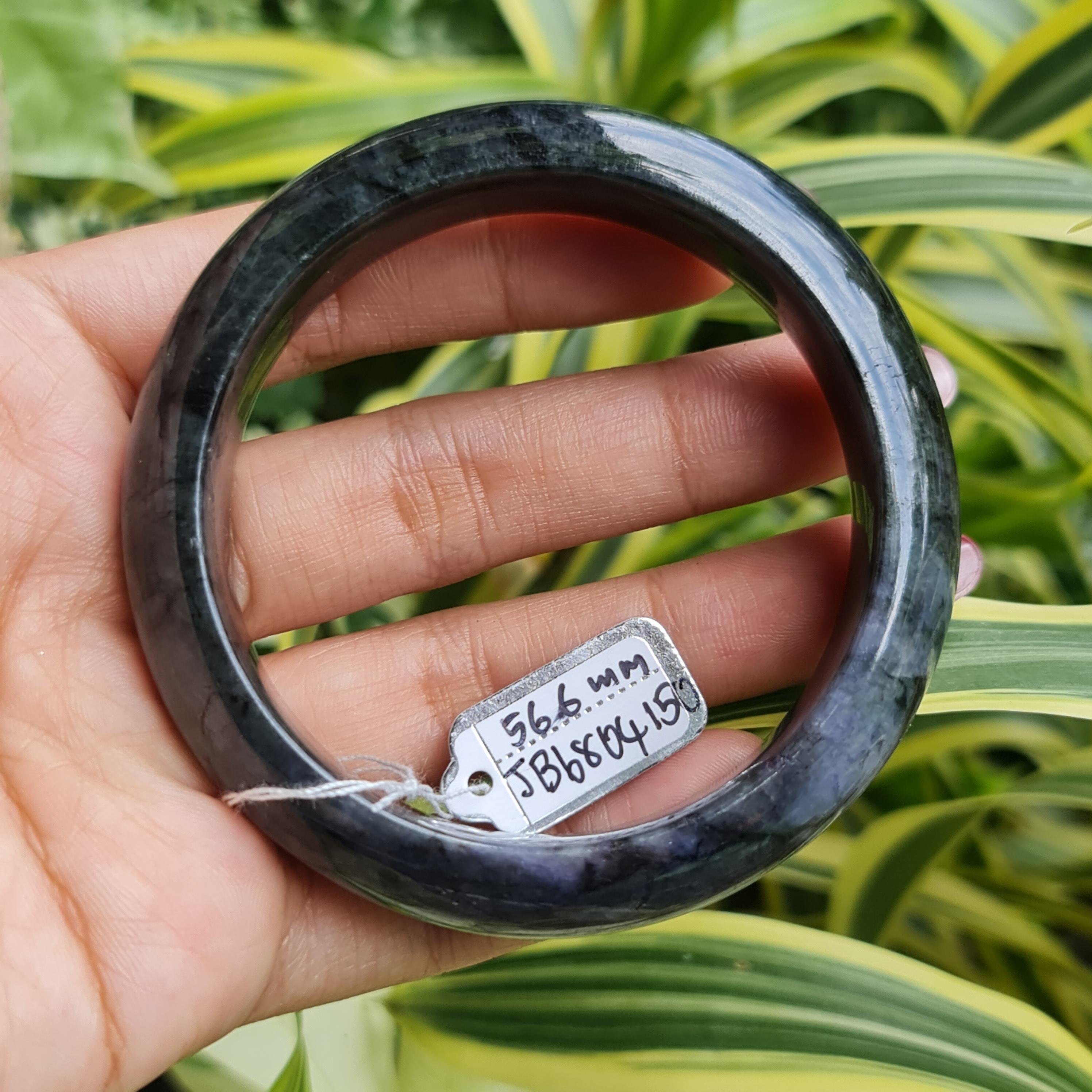 JB6804150 หยก พม่า แท้ Jade กำไลหยก 56.6 มม. (Jadeite bracelet) พม่า (Myanmar)