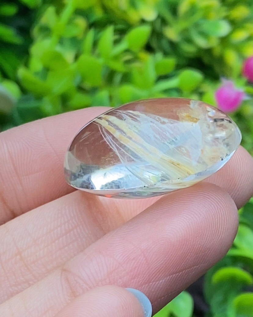 โป่งข่าม ควอตซ์ Rutilated Quartz 53.28 กะรัต Cts. พลอยแท้ อัญมณีมงคลประจําวันเกิด เครื่องประดับพลอย