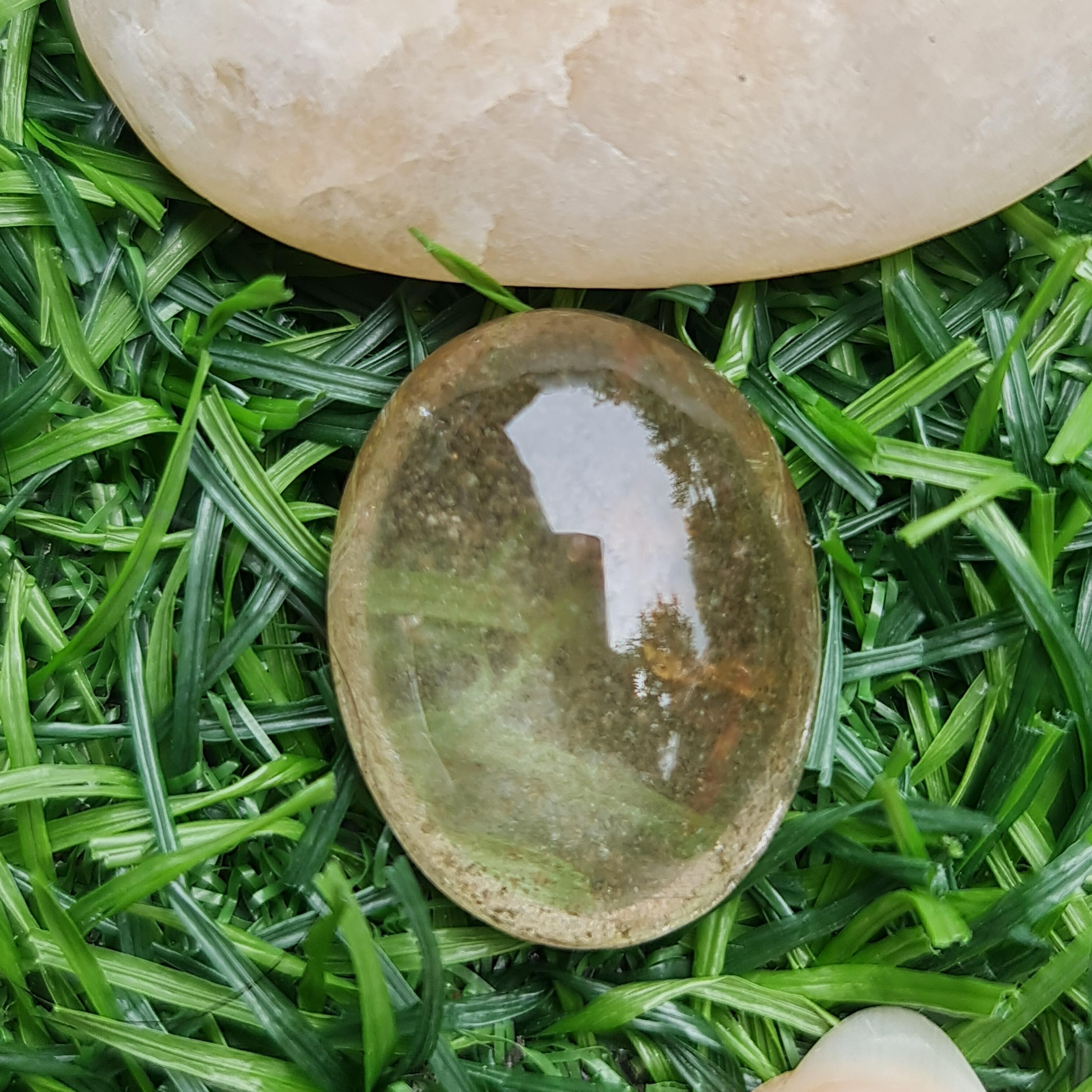 โป่งข่าม ควอตซ์ Rutilated Quartz 32.49 กะรัต Cts. พลอยแท้ อัญมณีมงคลประจําวันเกิด เครื่องประดับพลอย