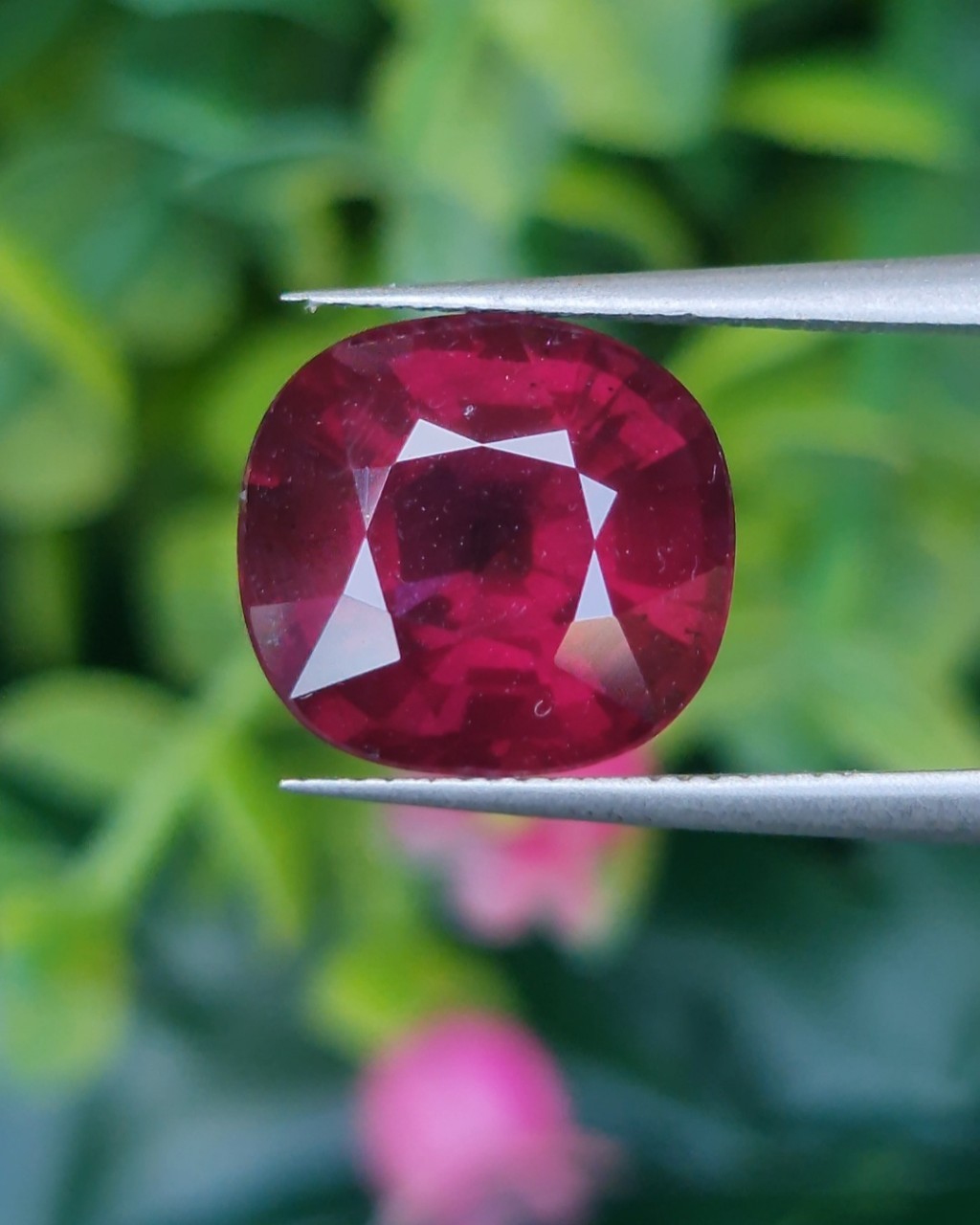 พลอย โรโดไลต์ กาเน็ท Rhodolite Garnet 7.52 กะรัต Cts.พลอยแท้ อัญมณีมงคลประจําวันเกิด เครื่องประดับพลอย