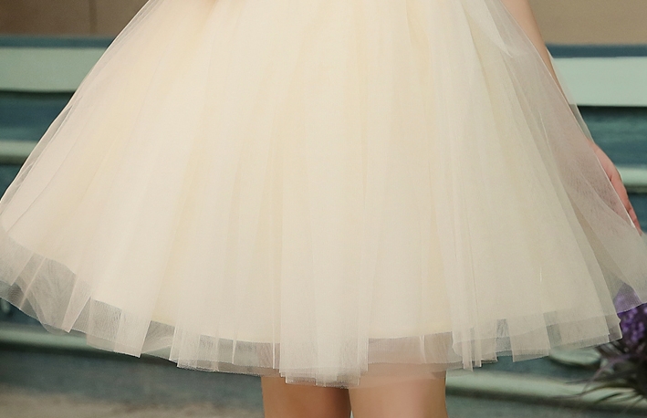 Pre-order ชุดราตรีเด็ก ชุดออกงาน ชุดกระโปรง สไตล์เจ้าหญิง แขนกุด แต่งดอกไม้ช่วงอก คาดเอวด้วยโบว์ กระโปรงตาข่าย มีซิปหลัง