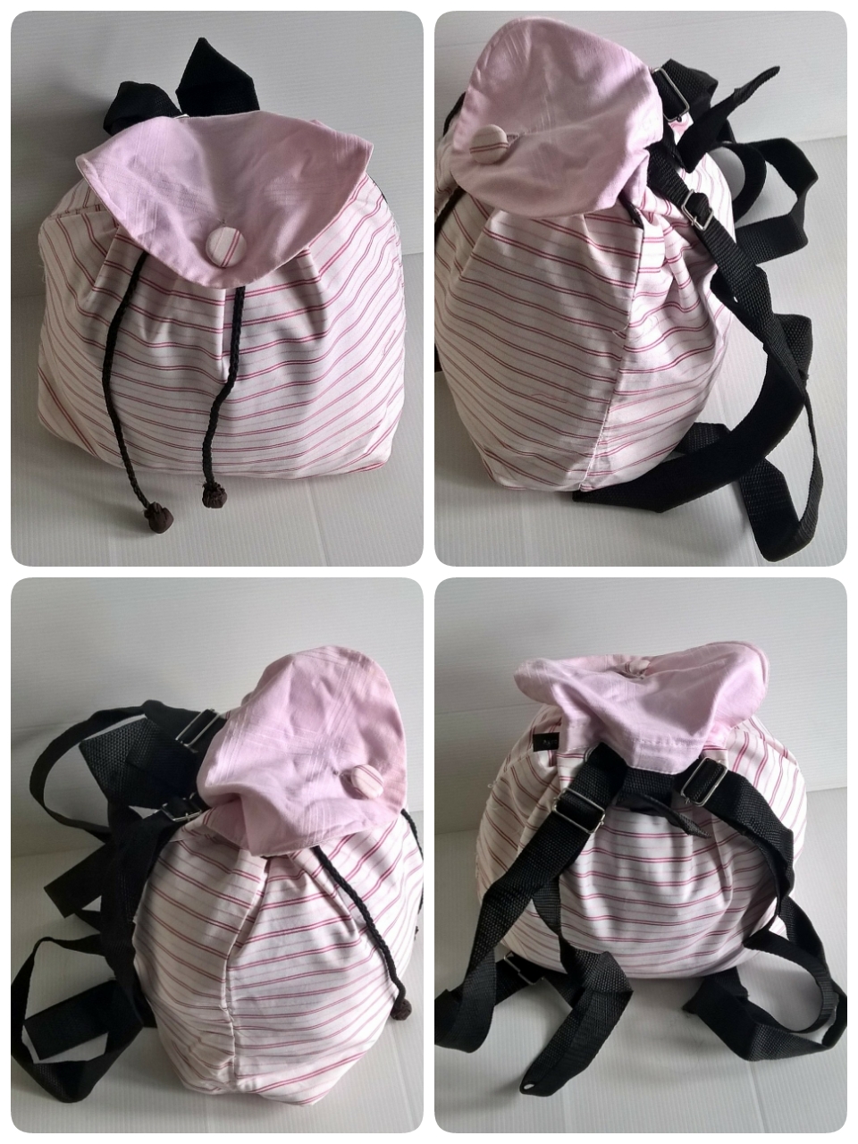 ขายกระเป๋าผ้าทรงเป้สะพายหลังงานแฮนเมด ขนาดโดยประมาณ กว้าง 23 * 5.5 cm * สูง 23 cm. สายปรับความยาวได้ มีซับในและมีช่องเล็กที่ผนังกระเป๋าด้านใน ราคาพิเศษ