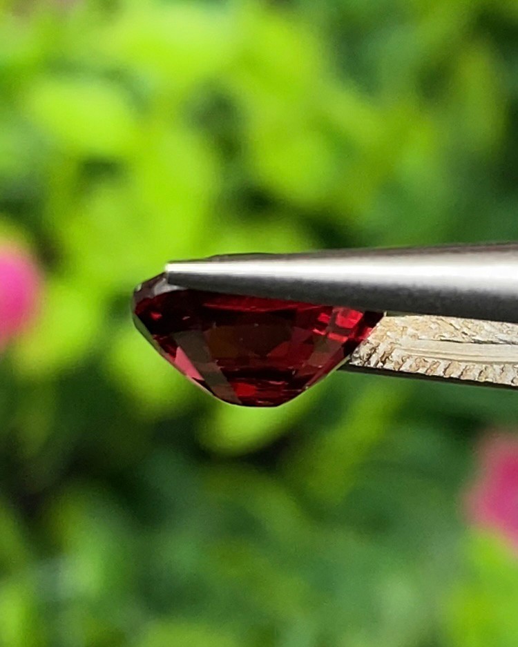 พลอย โรโดไลต์ กาเน็ท Rhodolite Garnet 2.00 กะรัต Cts.พลอยแท้ อัญมณีมงคลประจําวันเกิด เครื่องประดับพลอย