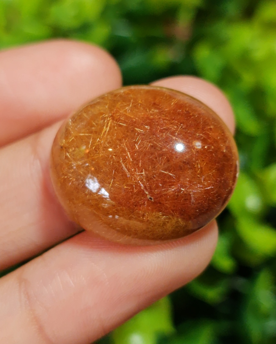 ไหมทอง ควอตซ์ Golden Rutilated Quartz 46.22 กะรัต Cts. พลอยแท้ อัญมณีมงคลประจําวันเกิด เครื่องประดับพลอย