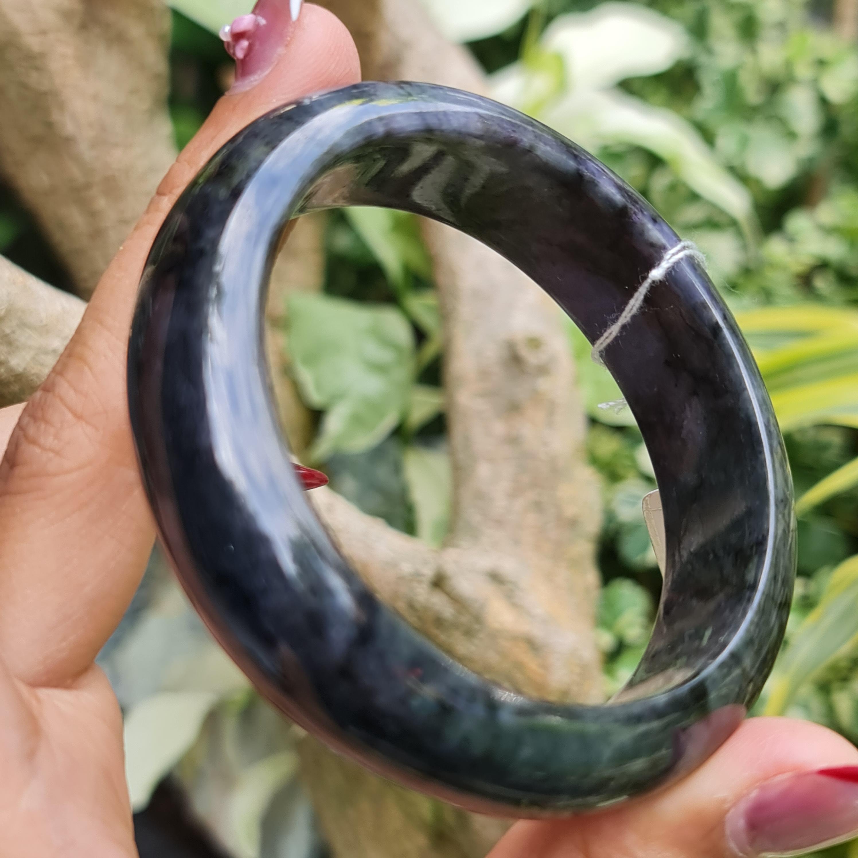 JB6804150 หยก พม่า แท้ Jade กำไลหยก 56.6 มม. (Jadeite bracelet) พม่า (Myanmar)