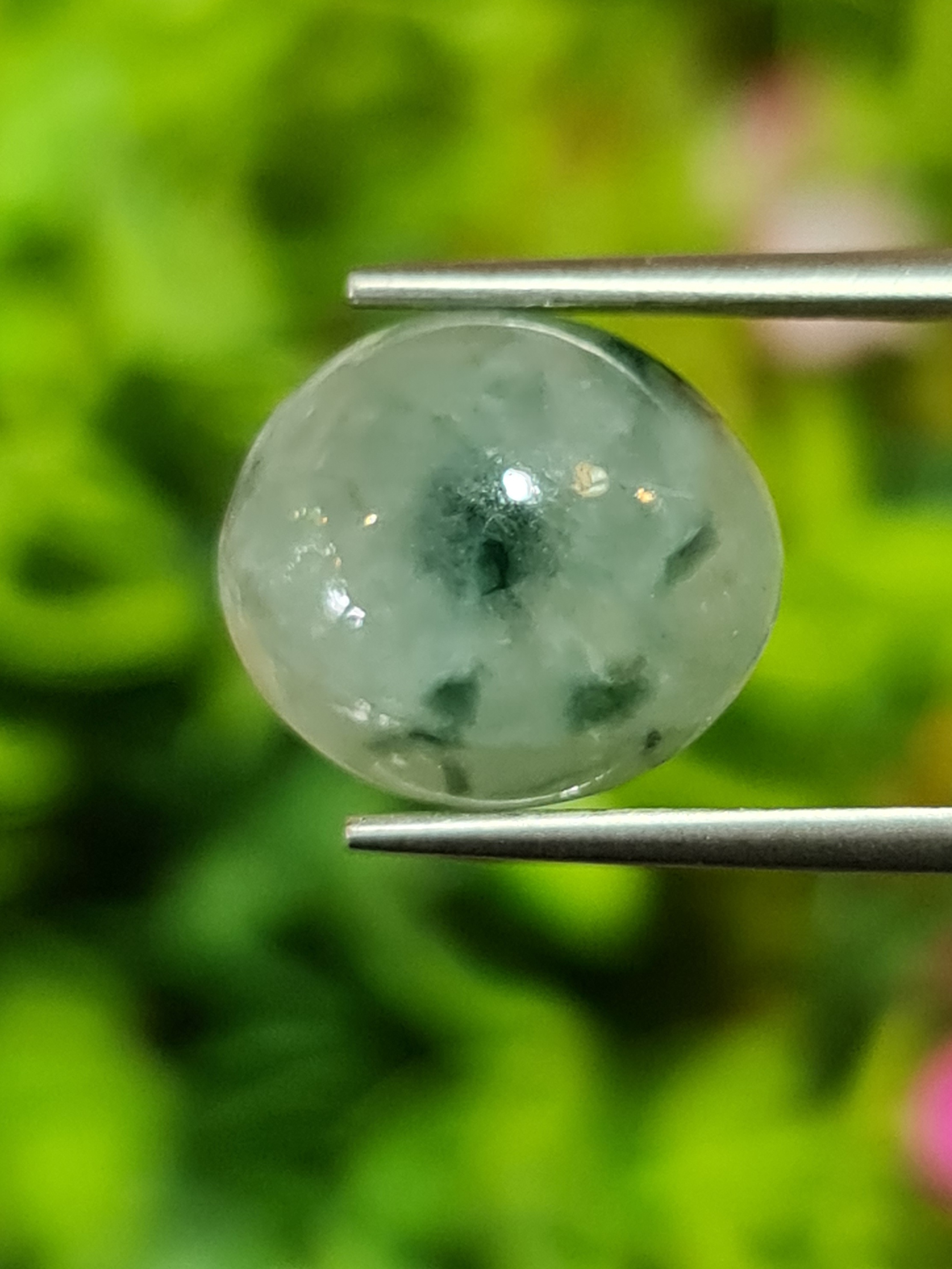 หยกพม่าเจียรนัย (Burmese jade ) 7.44 กะรัต หยกแท้ อัญมณีมงคลประจําวันเกิด เครื่องประดับหยก