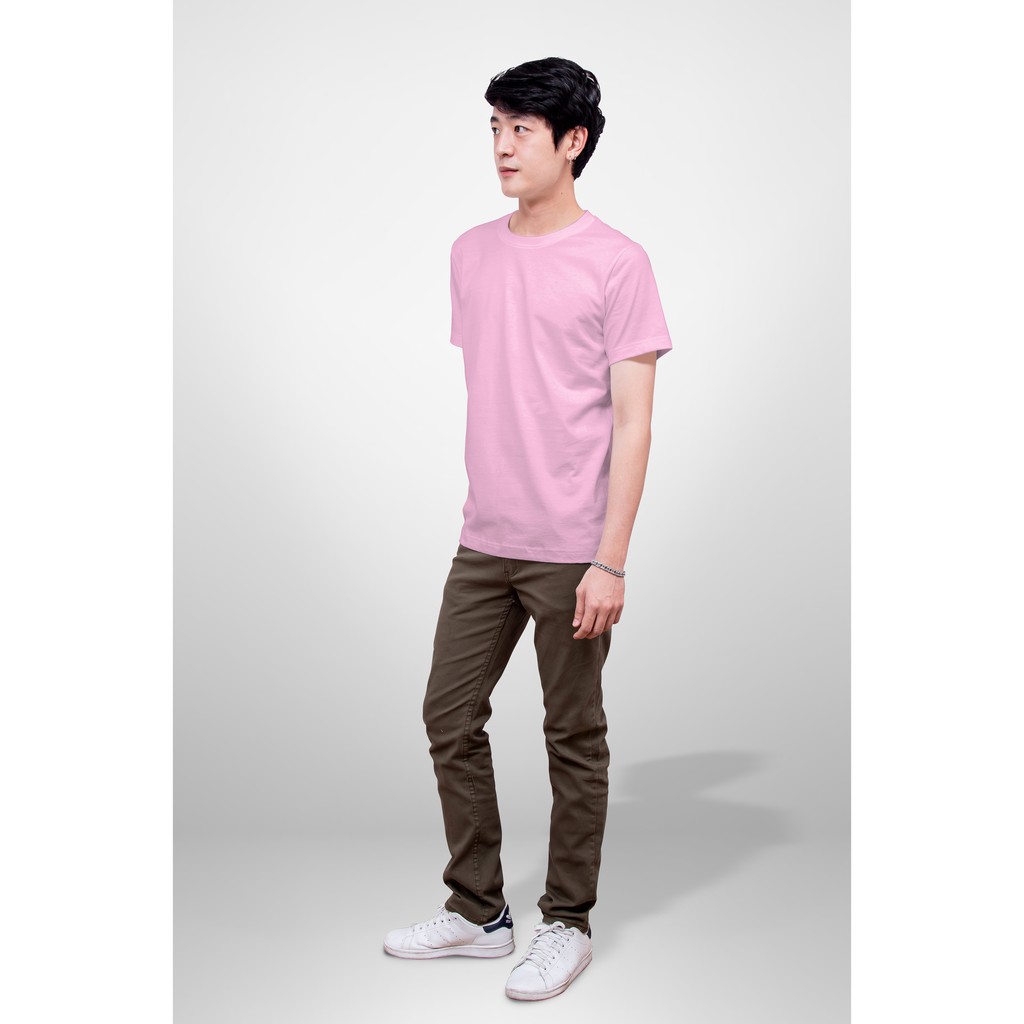 No Problem ์Noproblem ยอดขายNo1 รับประกัน ไม่ย้วย ไม่ยืด ผ้านุ่ม เสื้อยืด สีพื้น เสื้อยืดคอกลม สีชมพู สีชมพู