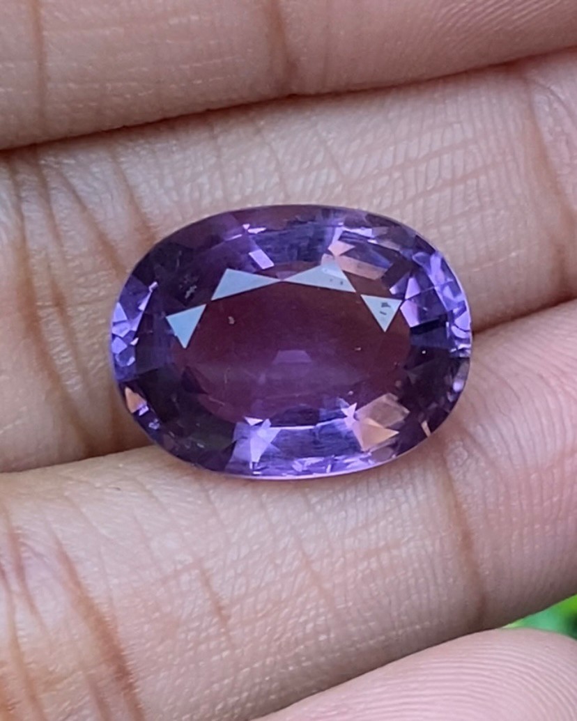 พลอย อเมทิส Amethyst 11.43 กะรัต (Cts.) พลอยแท้ อัญมณีมงคลประจําวันเกิด เครื่องประดับพลอย