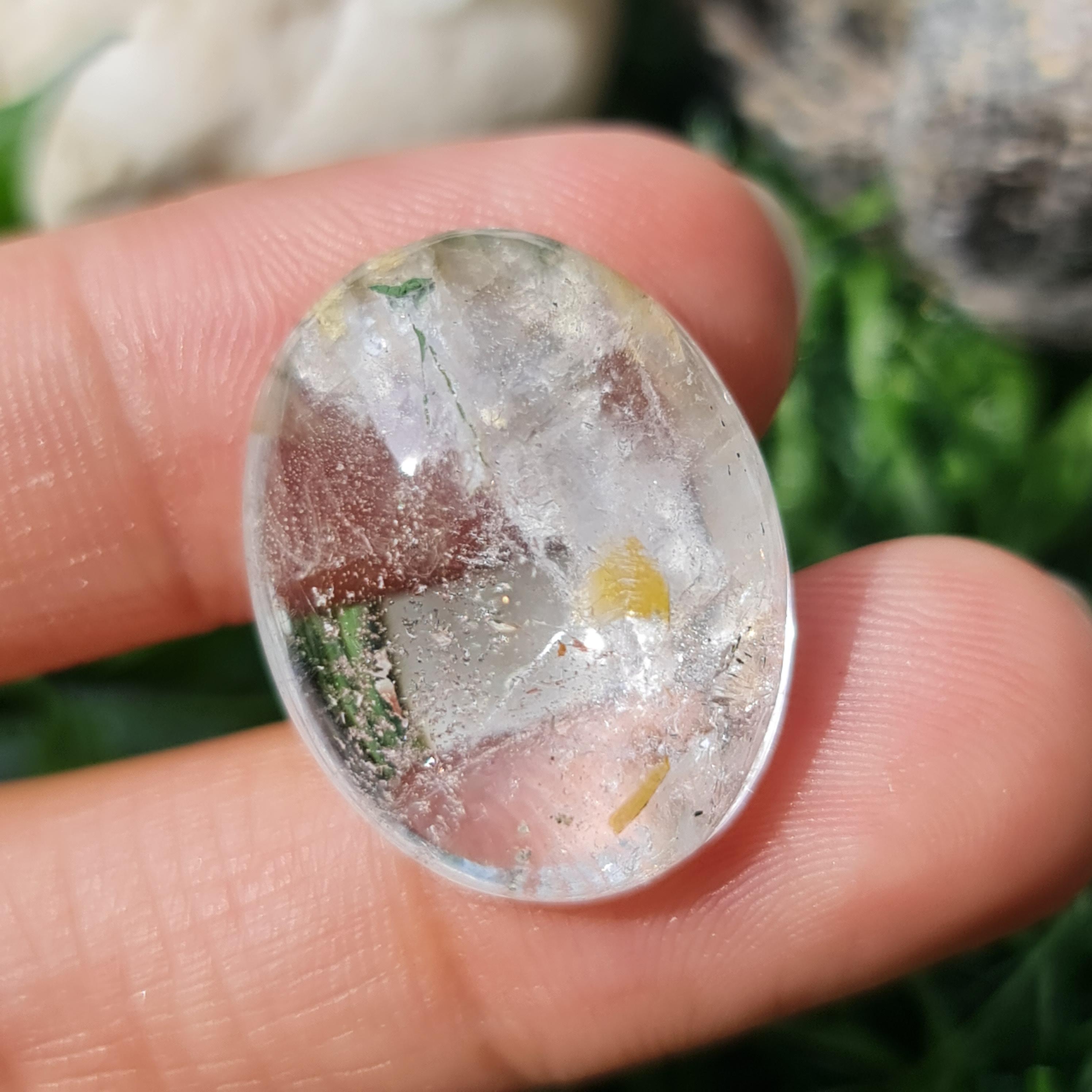 โป่งข่าม ควอตซ์ Rutilated Quartz 30.37 กะรัต Cts. พลอยแท้ อัญมณีมงคลประจําวันเกิด เครื่องประดับพลอย