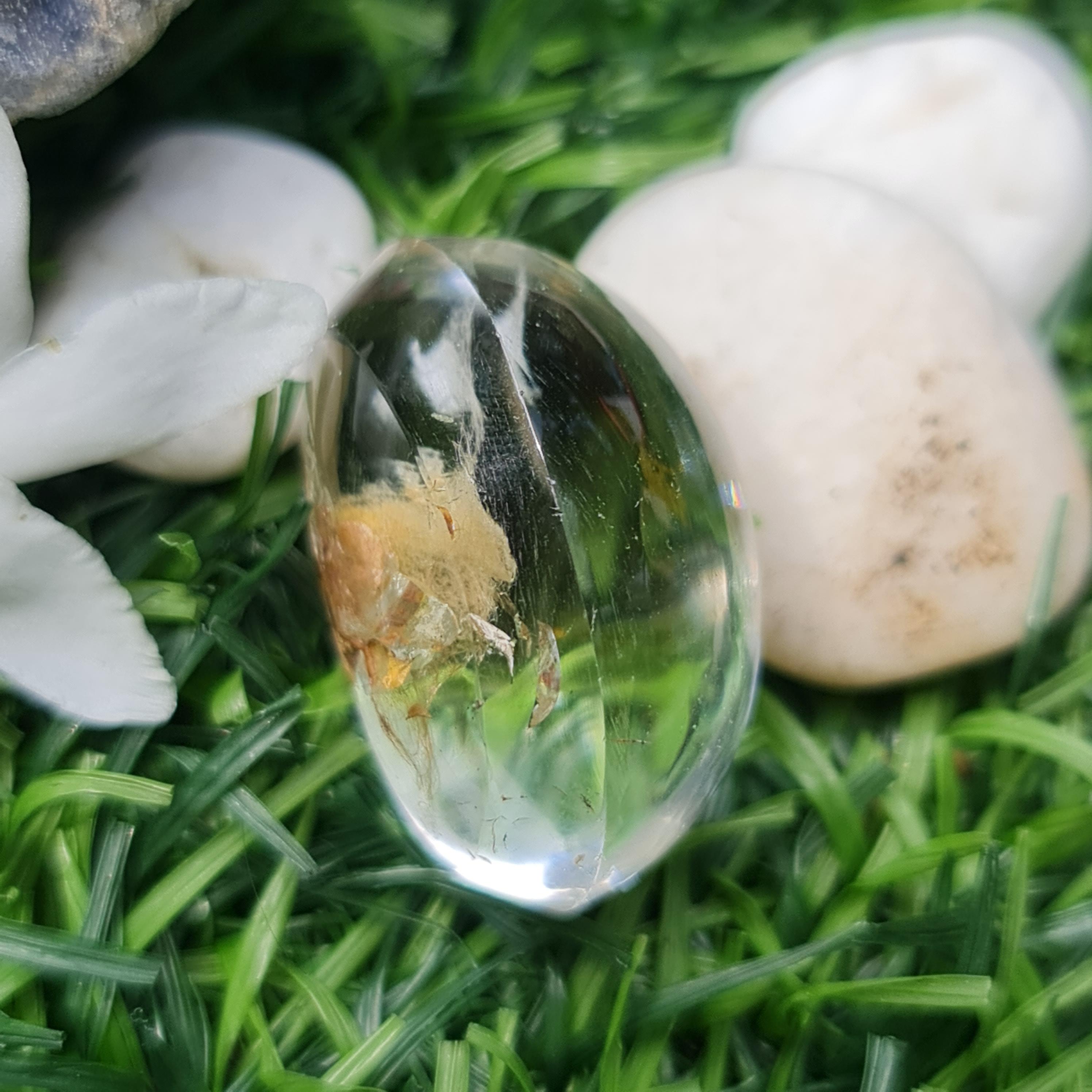 โป่งข่าม ควอตซ์ Rutilated Quartz 59.52 กะรัต Cts. พลอยแท้ อัญมณีมงคลประจําวันเกิด เครื่องประดับพลอย