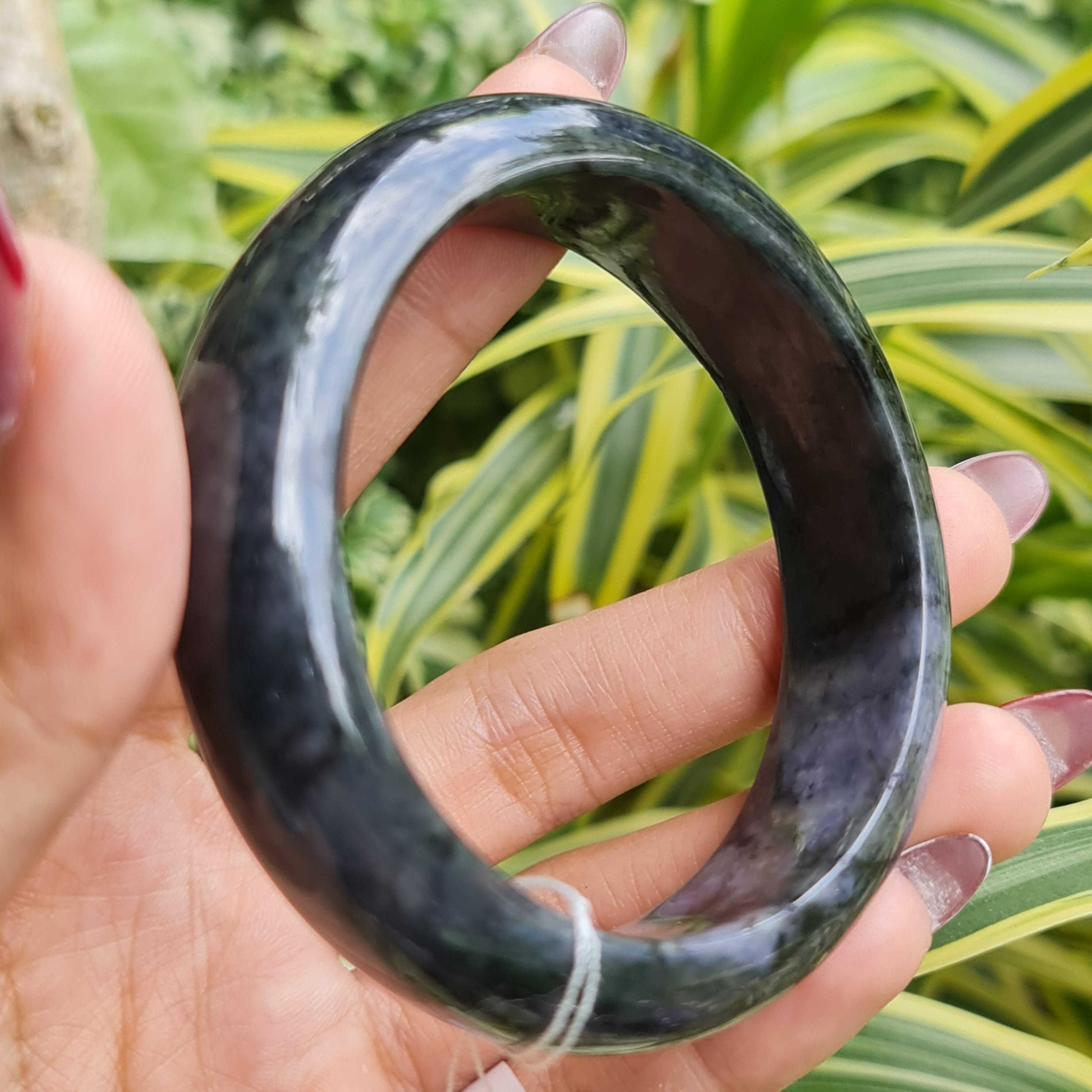 JB6804150 หยก พม่า แท้ Jade กำไลหยก 56.6 มม. (Jadeite bracelet) พม่า (Myanmar)