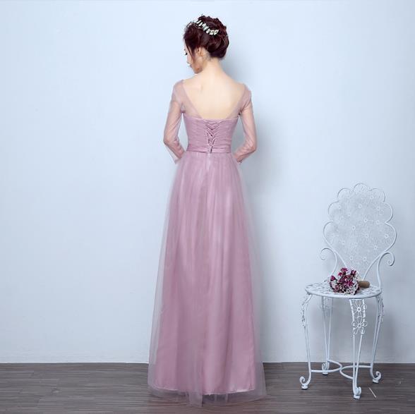 Pre-order ชุดเพื่อนเจ้าสาว สีเทา กระโปรงตาข่าย เชือกผูกหลัง