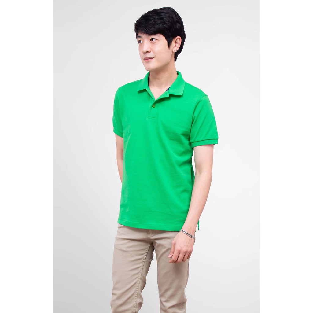 No Problem Noproblem ยอดขาย No.1 รับประกัน ไม่ย้วย ไม่ยืด ผ้านุ่ม เสื้อโปโล ชาย สีเขียวเพริโดต์