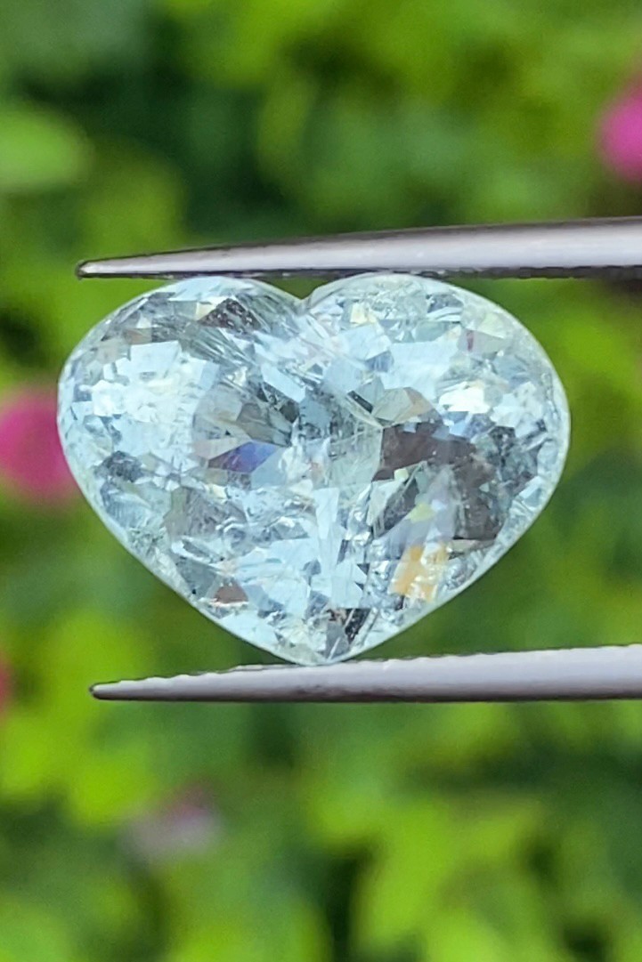 พลอย อความารีน Aquamarine 7.63 กะรัต (Cts.) พลอยแท้ อัญมณีมงคลประจําวันเกิด เครื่องประดับพลอย