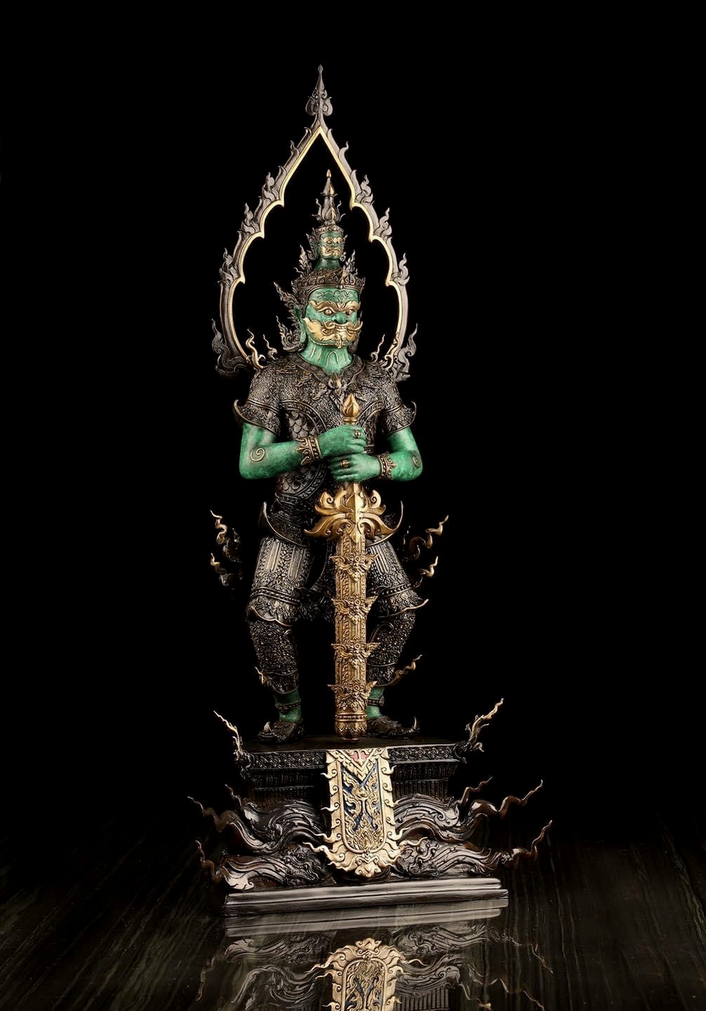 ท้าวเวสสุวรรณโณ #อาจารย์สุชาติ แซ่จิว รายการED เนื้อบรอนซ์กายเขียว ขนาดสูง 23 นิ้ว