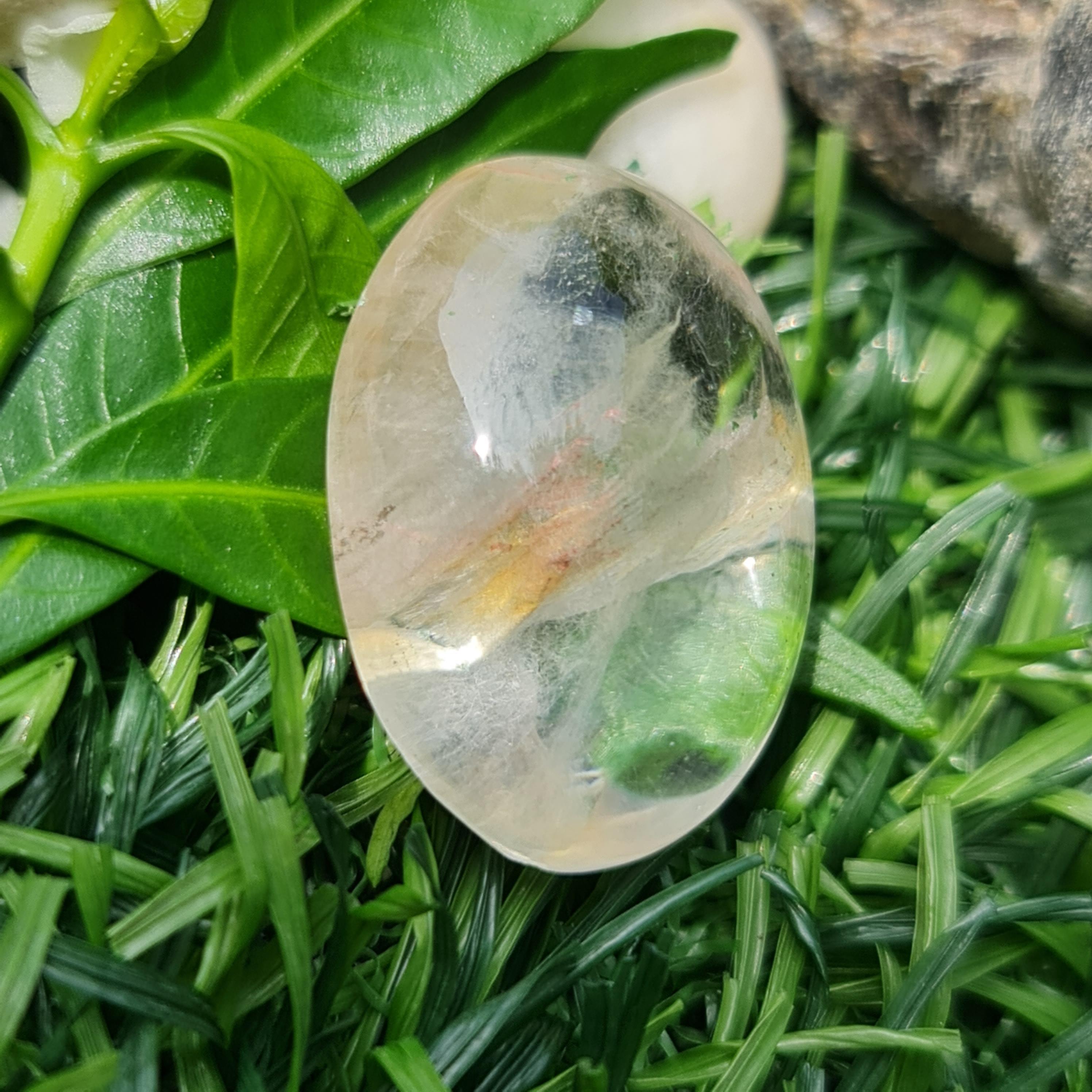 โป่งข่าม ควอตซ์ Rutilated Quartz 29.57 กะรัต Cts. พลอยแท้ อัญมณีมงคลประจําวันเกิด เครื่องประดับพลอย