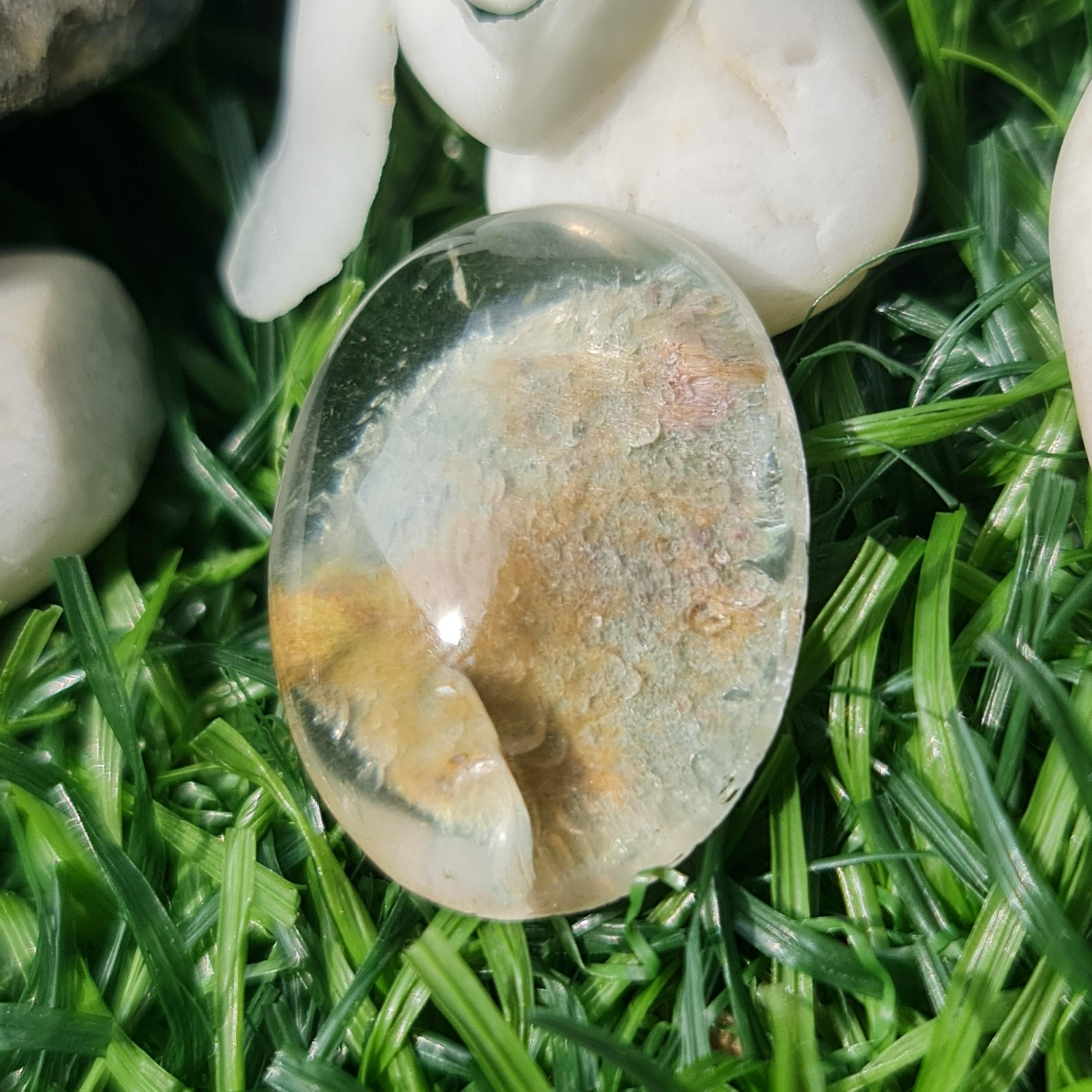 โป่งข่าม ควอตซ์ Rutilated Quartz 23.85 กะรัต Cts. พลอยแท้ อัญมณีมงคลประจําวันเกิด เครื่องประดับพลอย