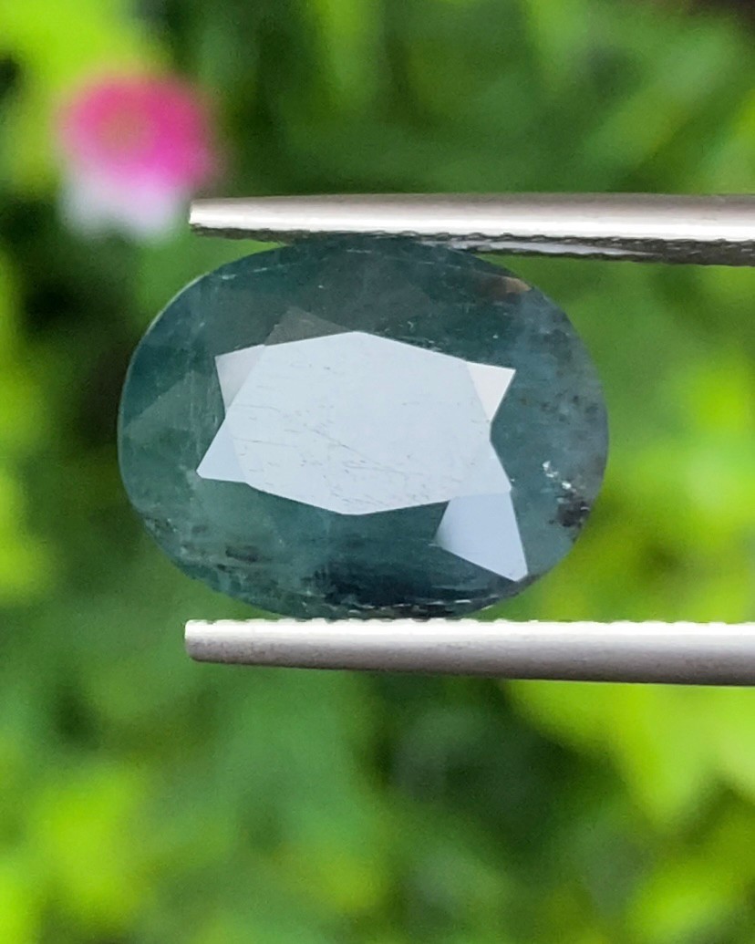 พลอย แกรนดิเดียร์ไรท์ Grandidierite 6.72 กะรัต (Cts.) พร้อมใบเซอร์ พลอยแท้ อัญมณีมงคลประจําวันเกิด เครื่องประดับพลอย