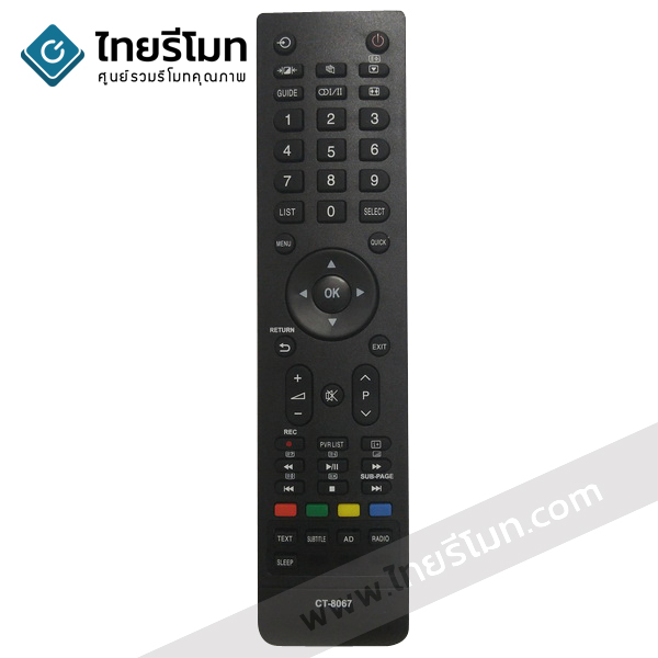 รีโมททีวี Toshiba รุ่นCT-8067
