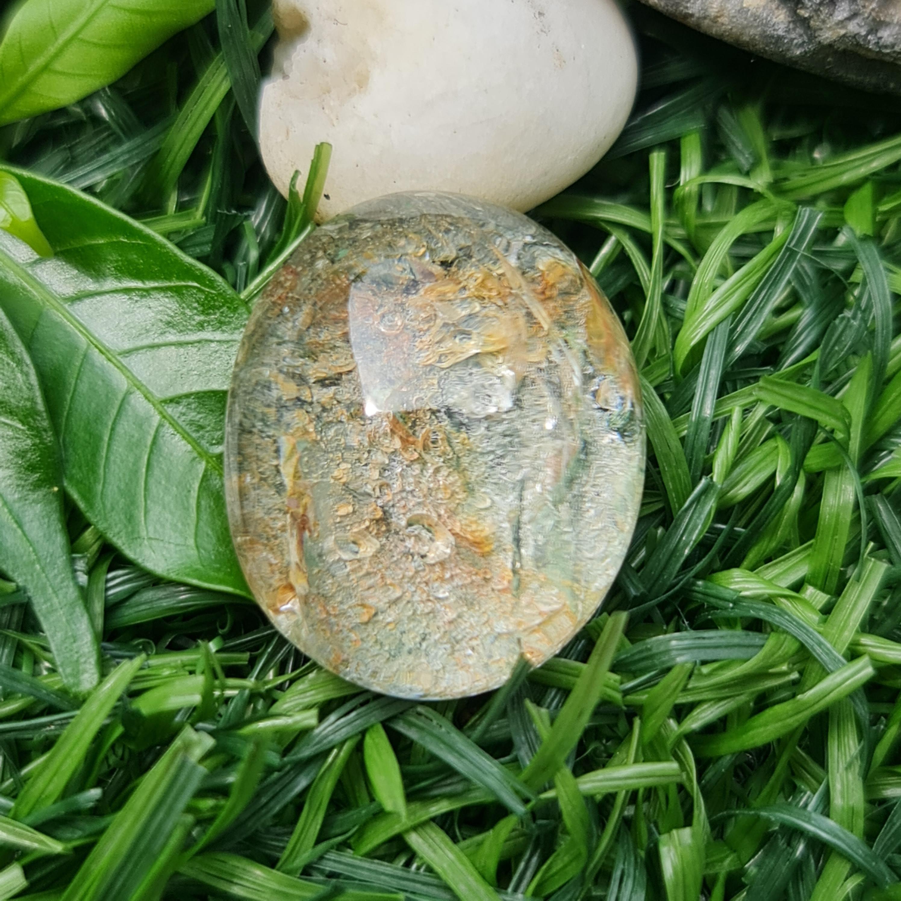 โป่งข่าม ควอตซ์ Rutilated Quartz 33.32 กะรัต Cts. พลอยแท้ อัญมณีมงคลประจําวันเกิด เครื่องประดับพลอย