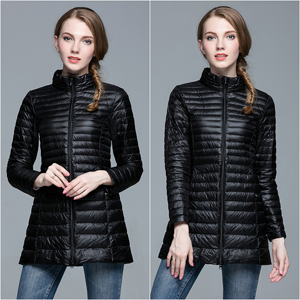 Ultra Light Down เสื้อโค้ทกันหนาวขนเป็ดตัวยาว พร้อมถุงเก็บ (11967X)