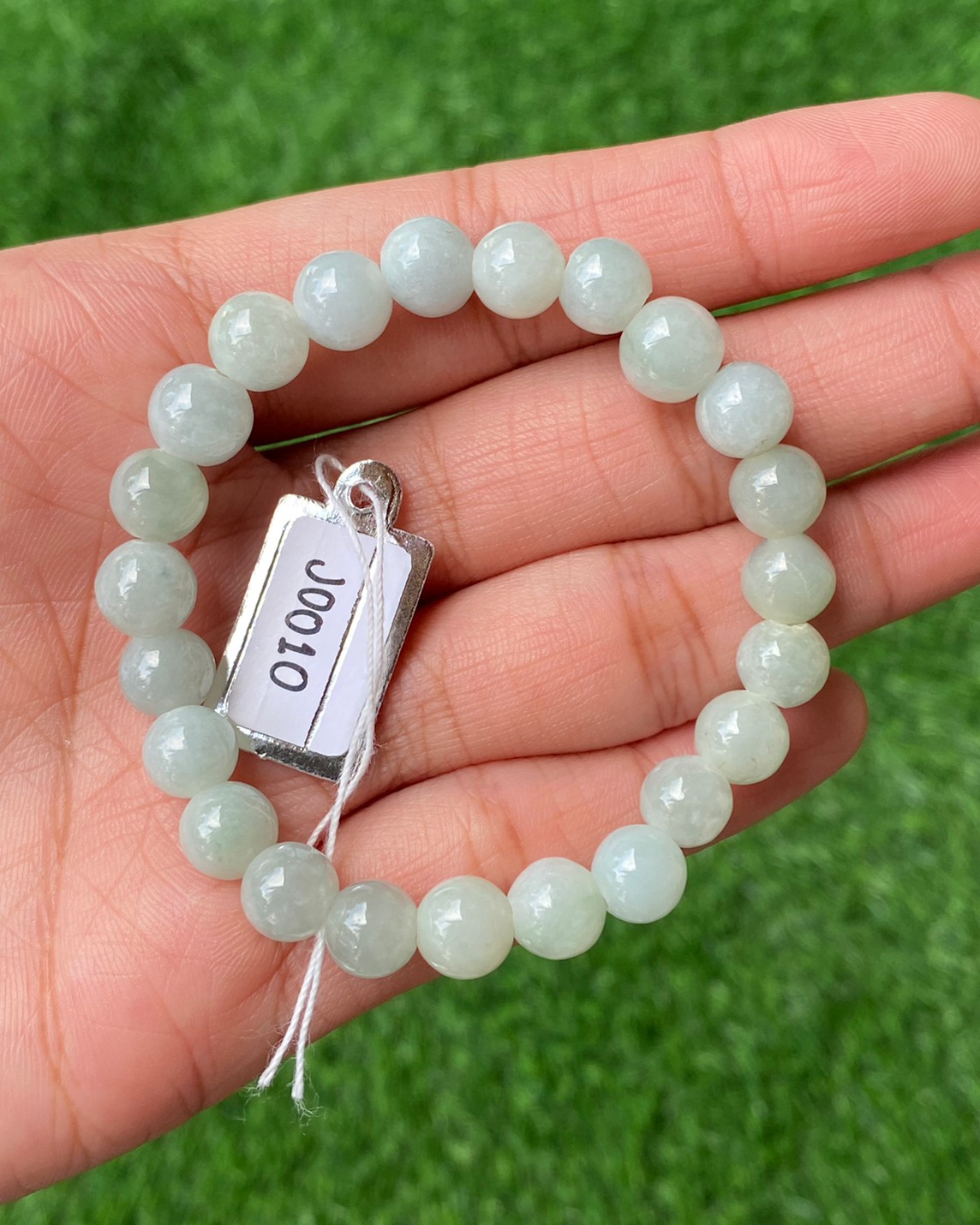J0010 หยก พม่า แท้ Jade กำไล ประคำหยก (Jadeite Beads Bracelet) พม่า (Myanmar)