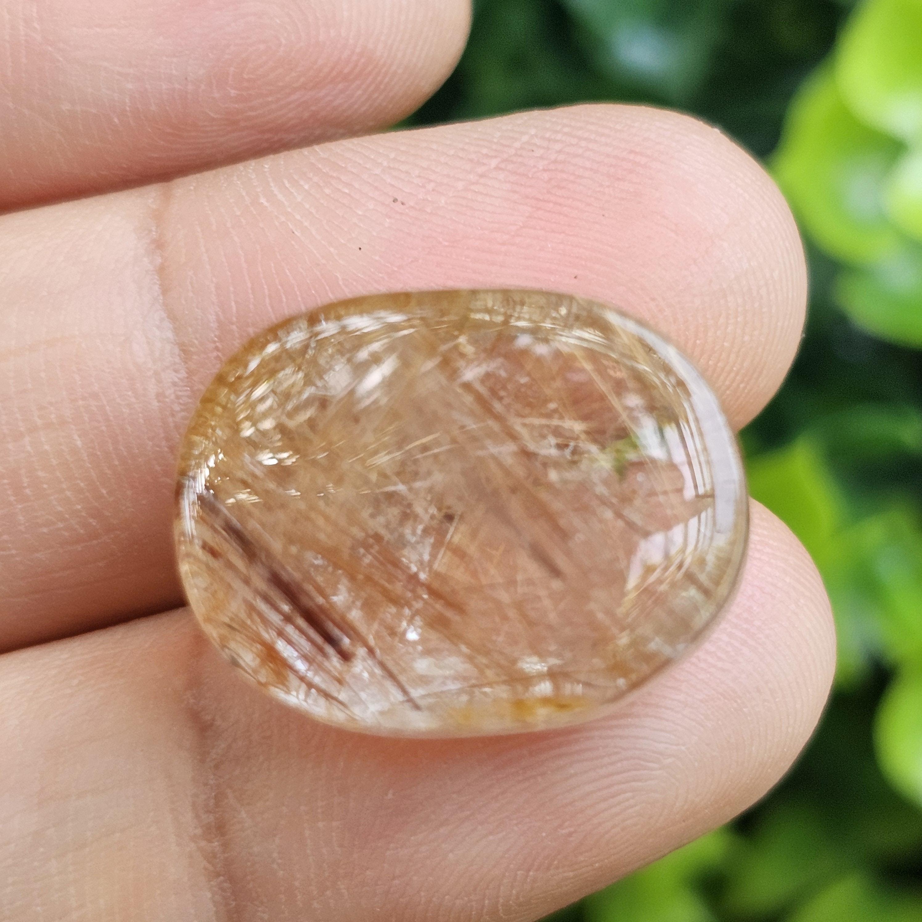 ไหมทอง ควอตซ์ Golden Rutilated Quartz 30.46 กะรัต Cts.พลอยแท้ อัญมณีมงคลประจําวันเกิด เครื่องประดับพลอย