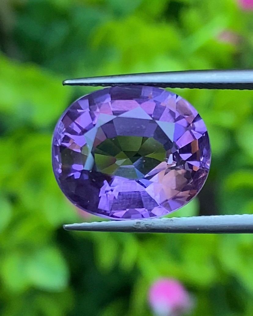 พลอย อเมทิส Amethyst 8.26 กะรัต (Cts.) พลอยแท้ อัญมณีมงคลประจําวันเกิด เครื่องประดับพลอย