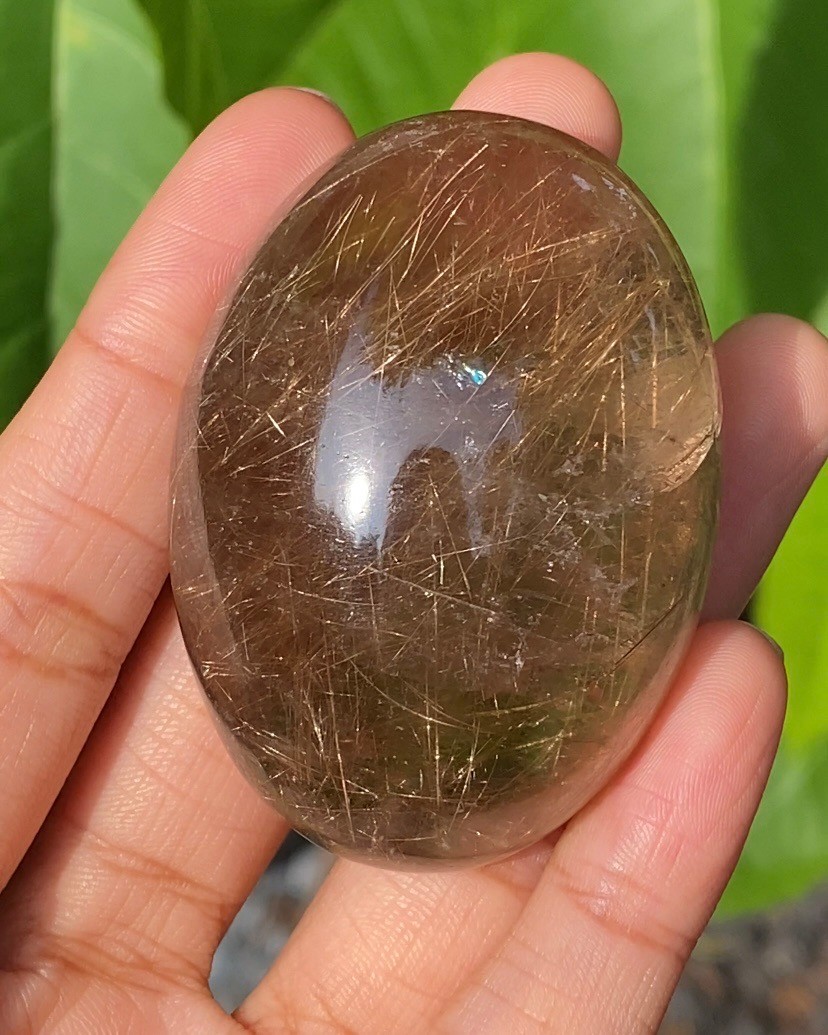 ไหมทอง ควอตซ์ Golden Rutilated Quartz 405 กะรัต (Carats) พลอยแท้ อัญมณีมงคลประจําวันเกิด เครื่องประดับพลอย