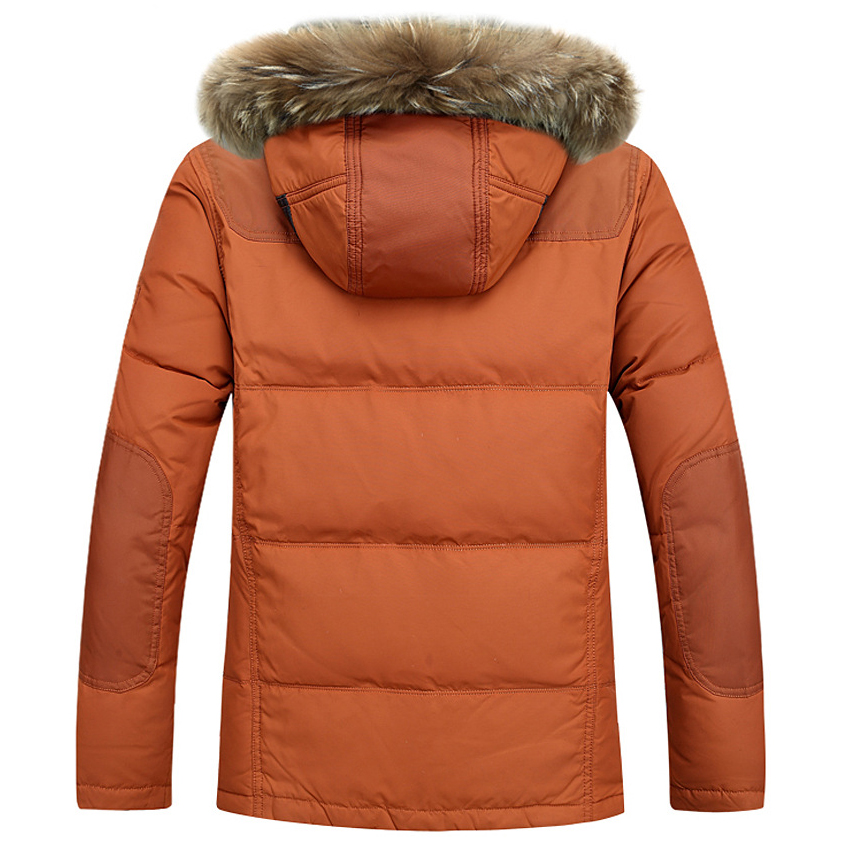 เสื้อกันหนาวผู้ชาย เสื้อแจ็คเก็ตขนเป็ดรุ่นหนาลุยหิมะ ฮู้ดแต่งเฟอร์ (10168MM)