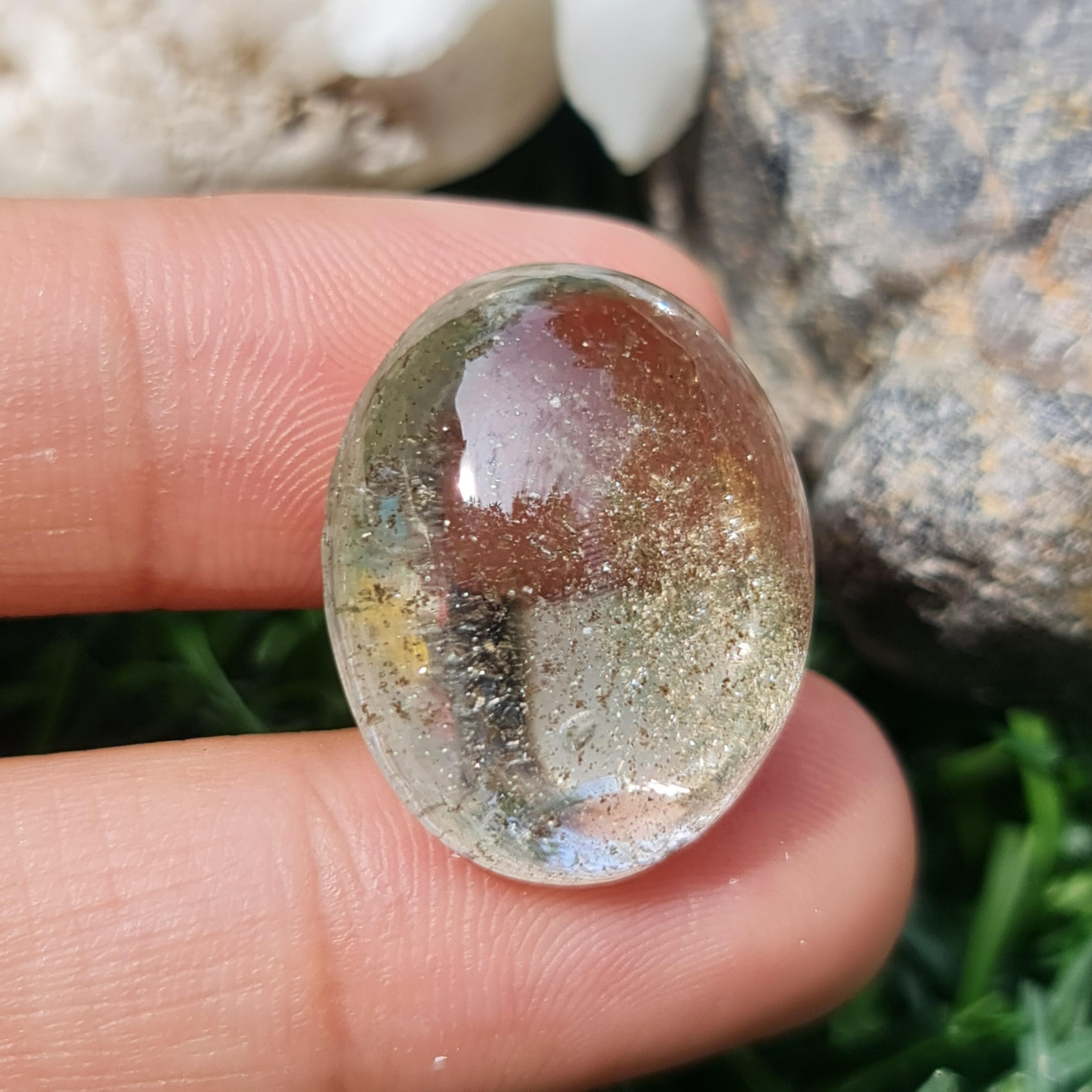 โป่งข่าม ควอตซ์ Rutilated Quartz 30.79กะรัต Cts. พลอยแท้ อัญมณีมงคลประจําวันเกิด เครื่องประดับพลอย