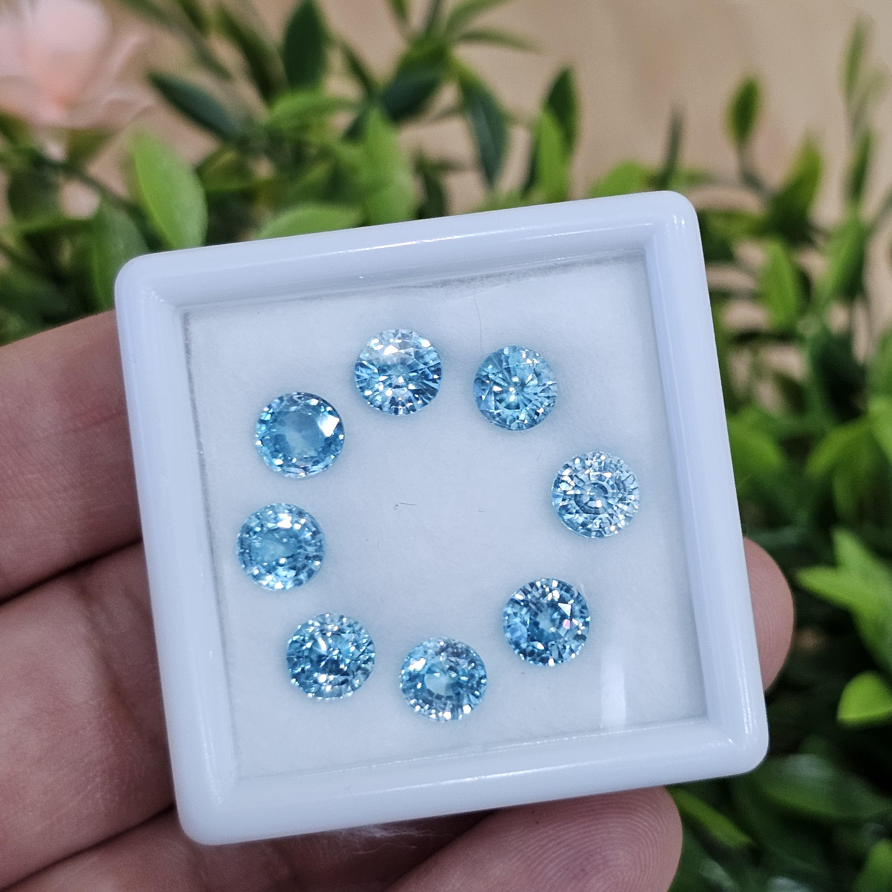 พลอย เพทาย Natural Zircon 11.50 กะรัต (Cts.) 8 เม็ด (2Pcs.) พลอยแท้อัญมณีมงคล ประจําวันเกิด เครื่องประดับพลอย